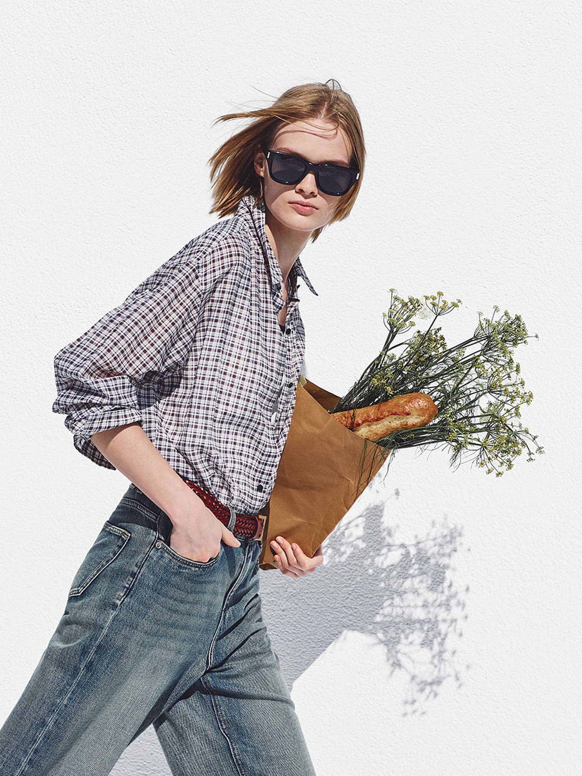 Cotton Silk Plaid Shirt - Image 13