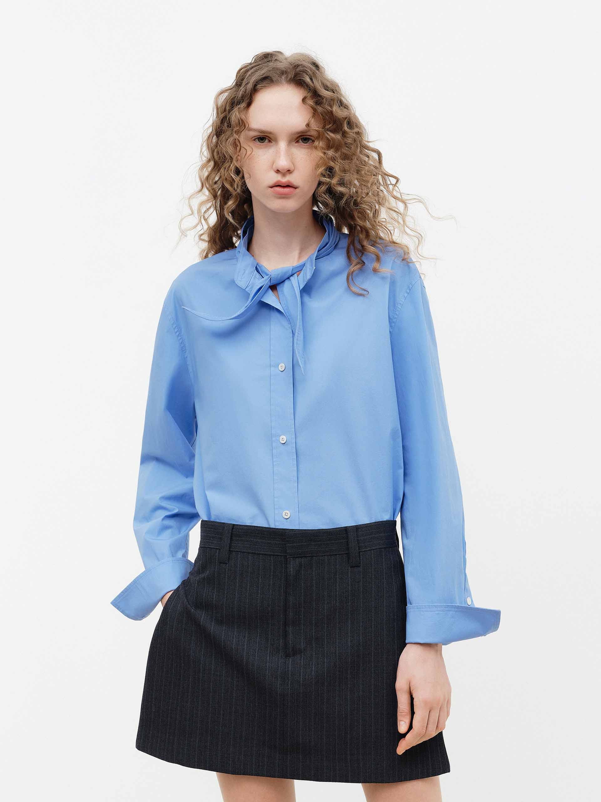 Cotton Stand Collar Shirt
