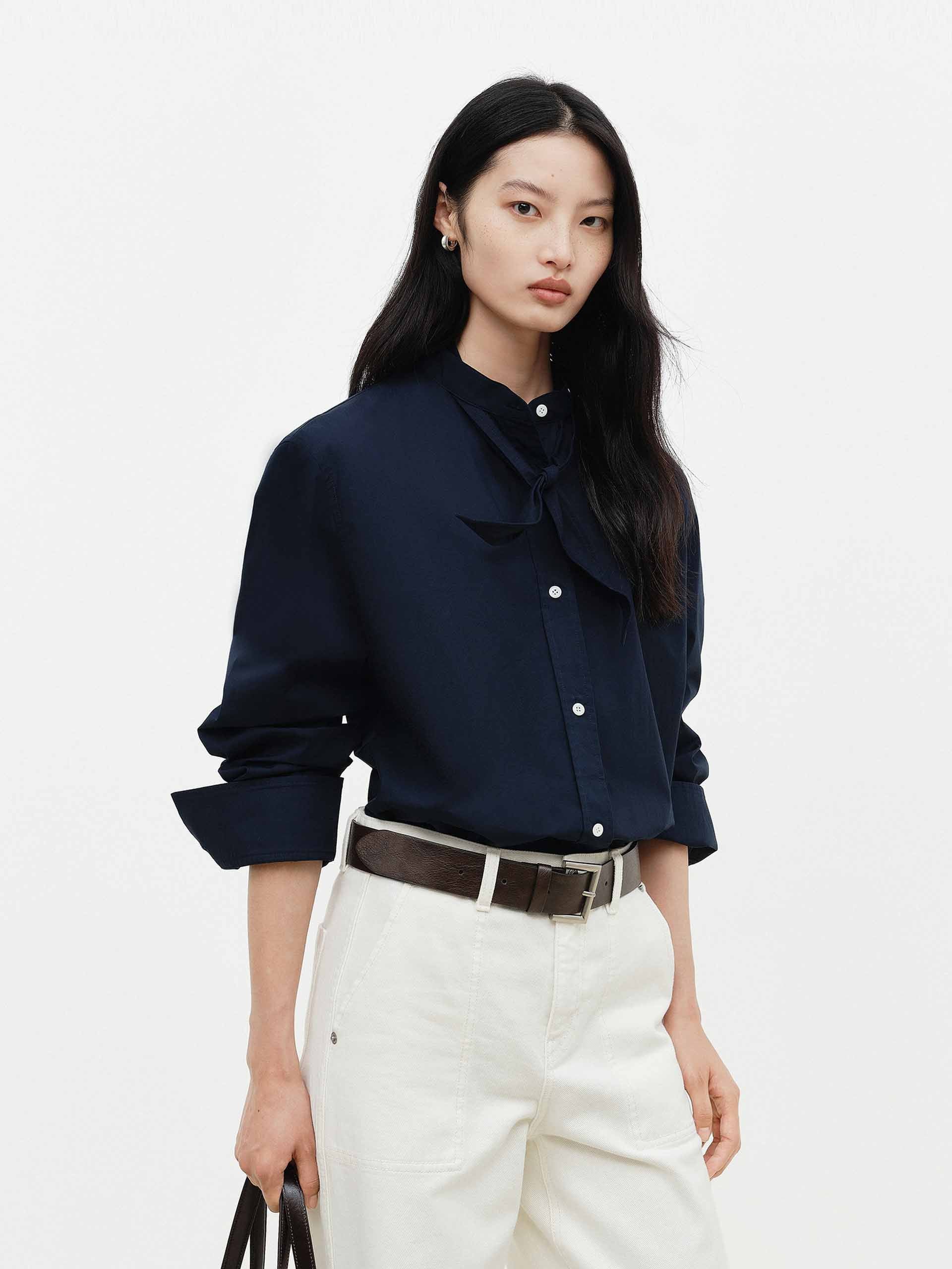 Cotton Stand Collar Shirt - Image 9