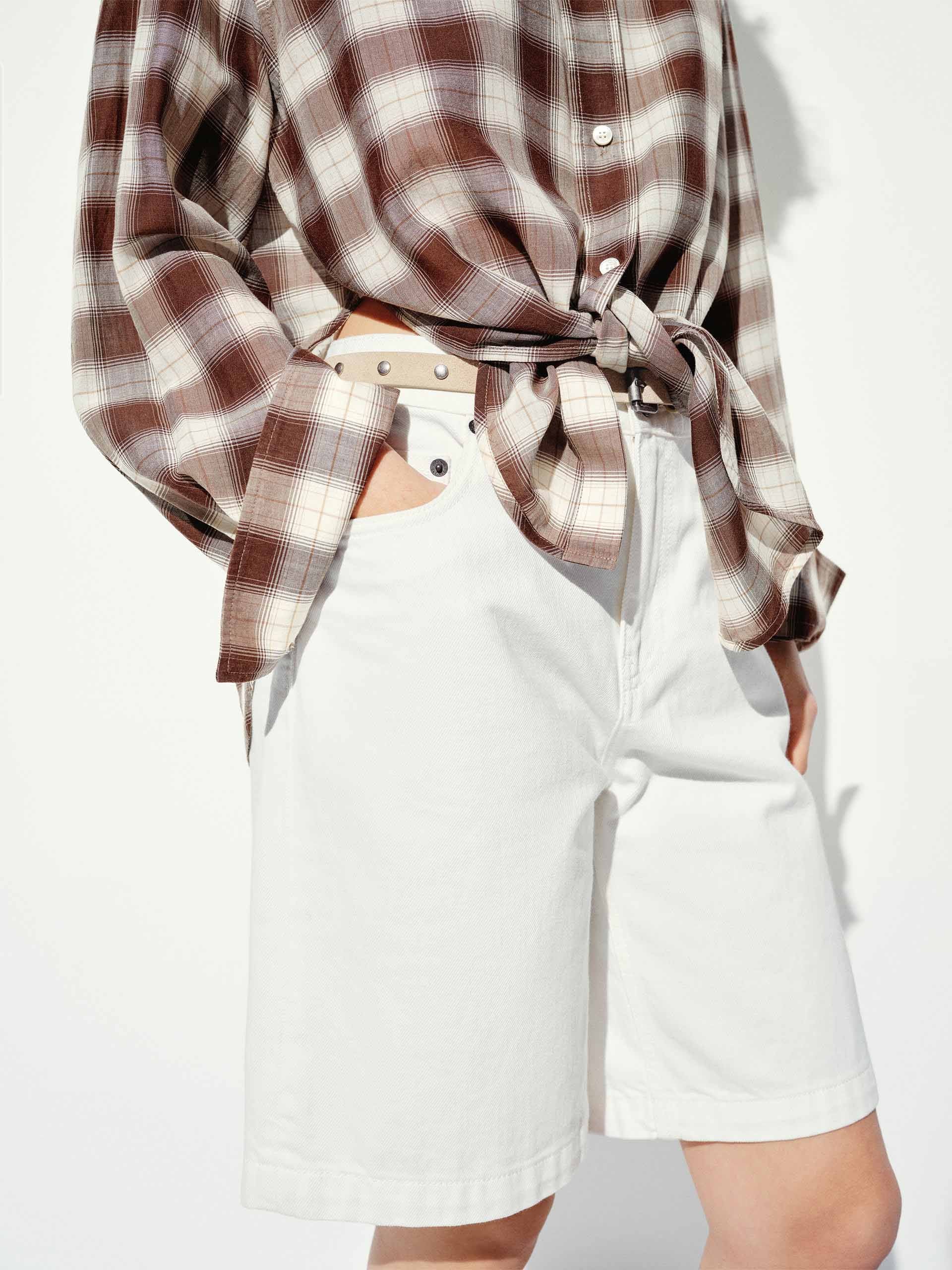 Cotton Straight Loose Shorts - Image 8