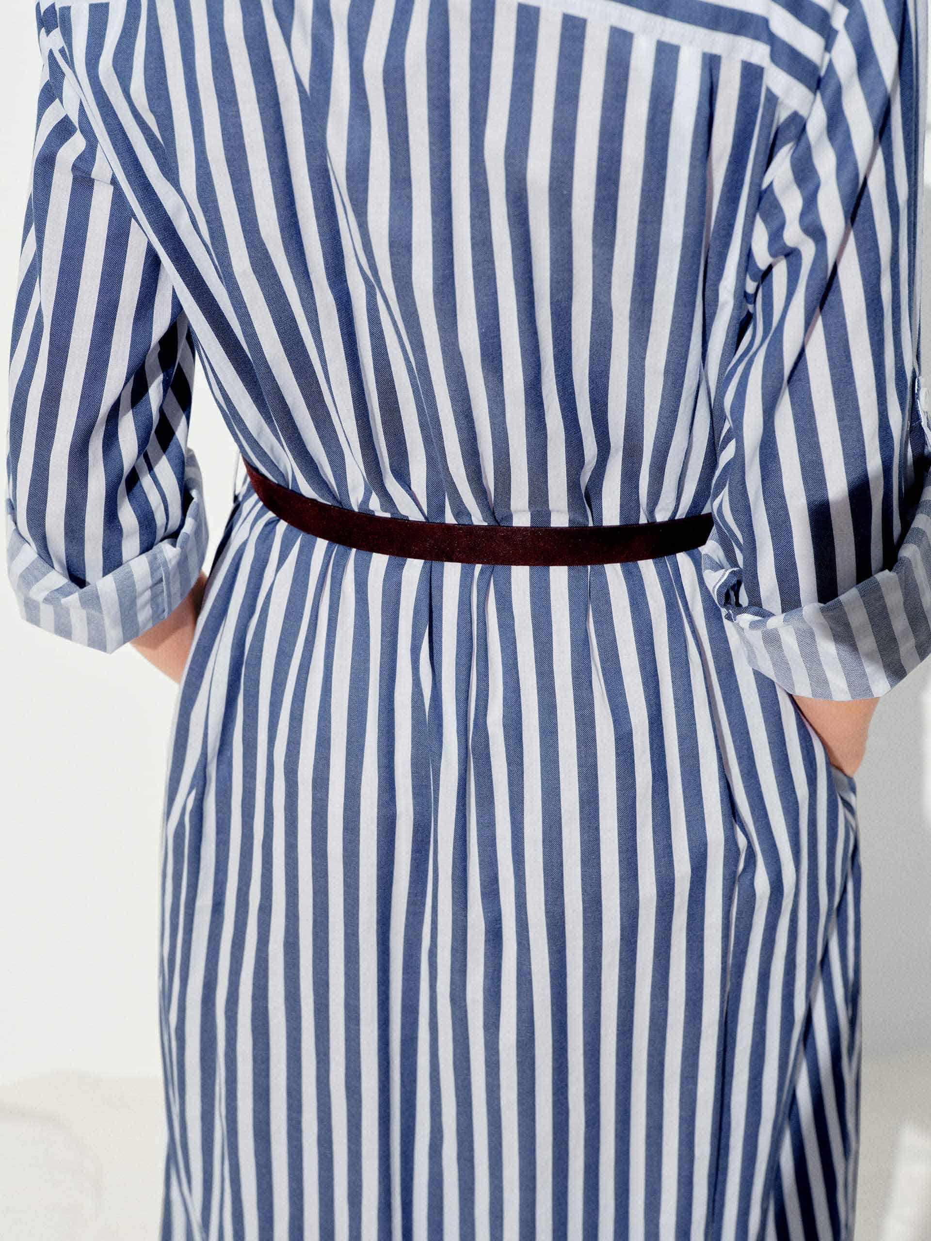 Cotton Striped Shirt Dress - Image 6