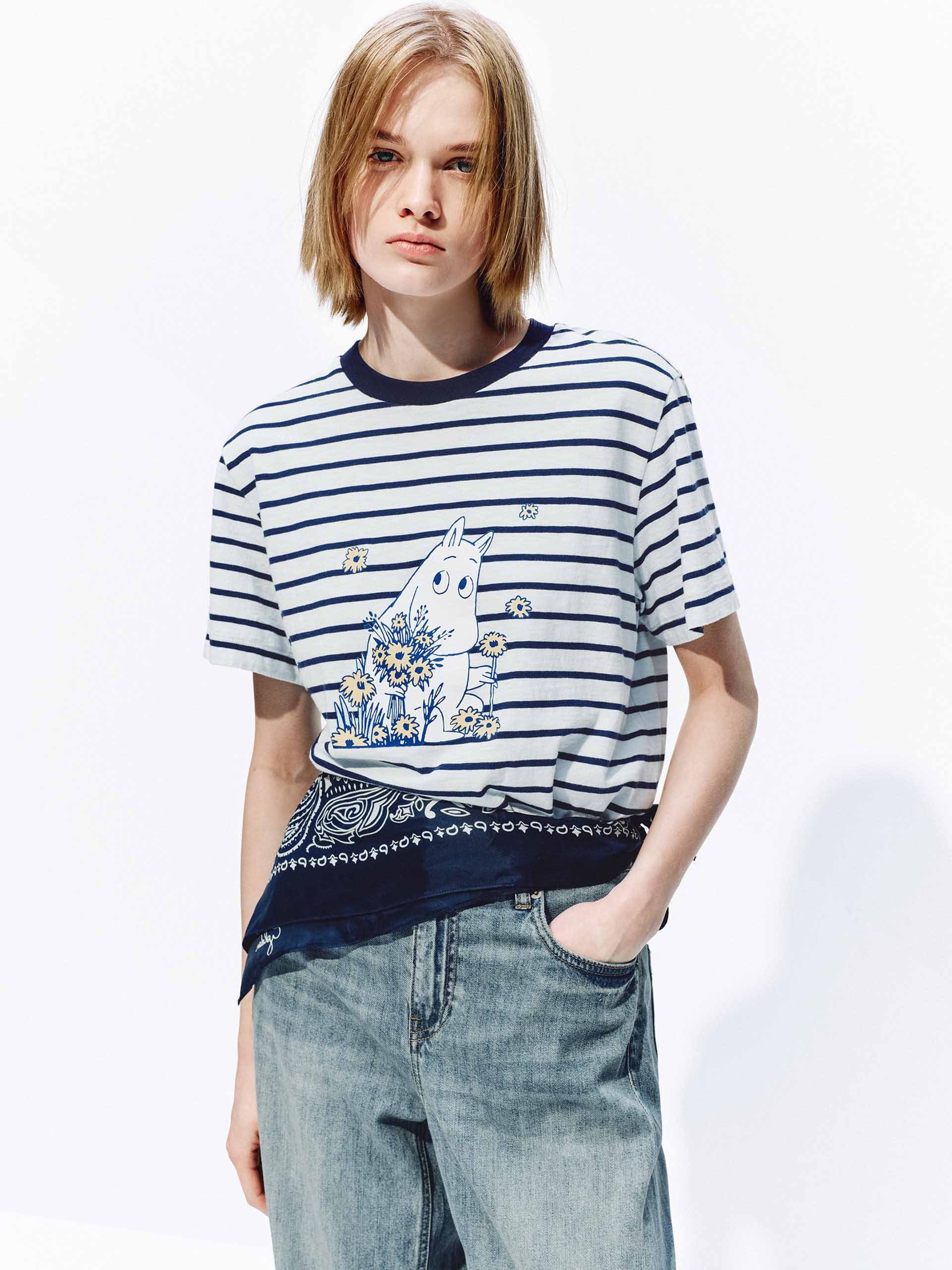 Cotton Striped Print T-shirt