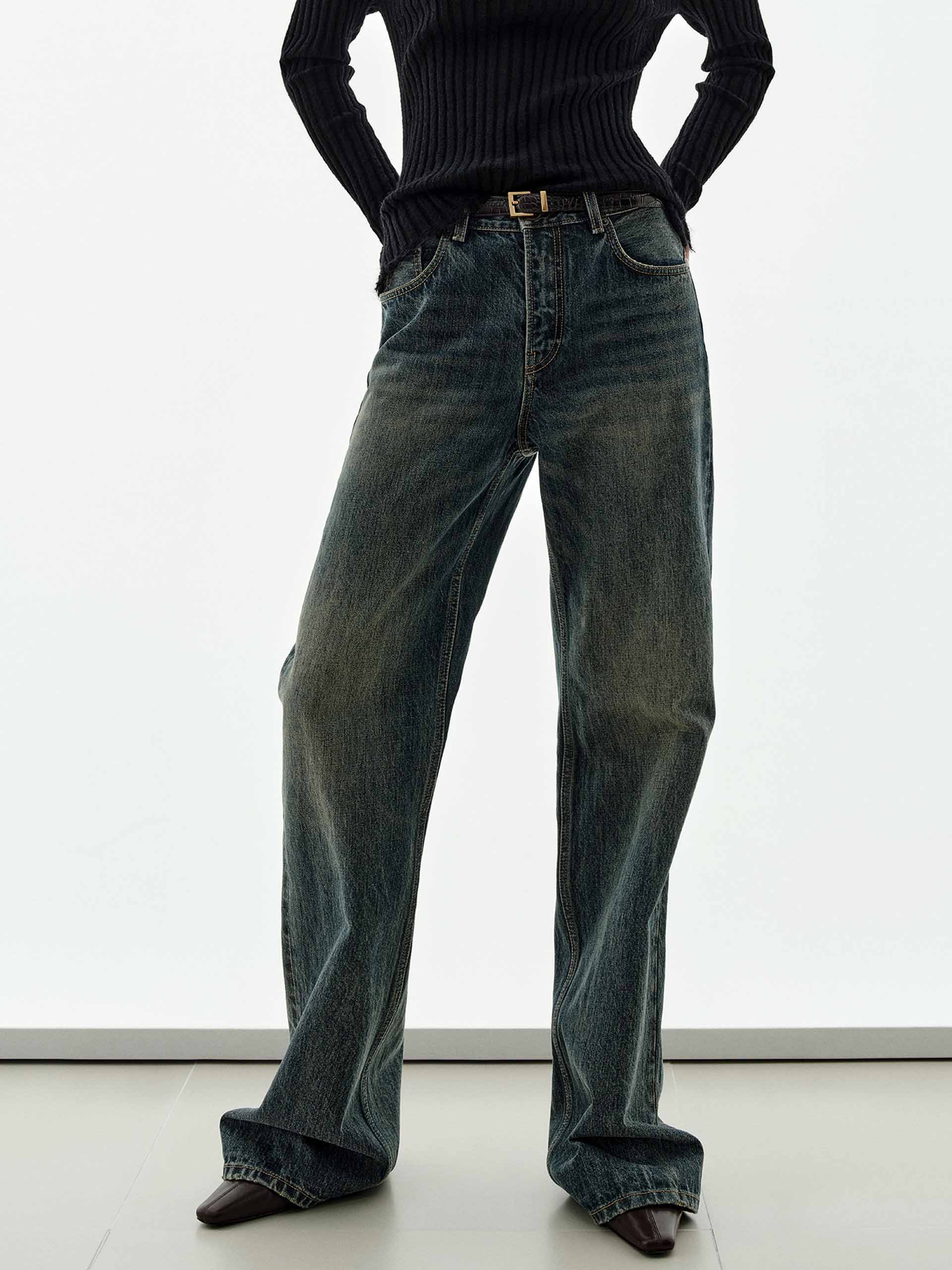 Cotton Wash Flared Jeans - Image 8