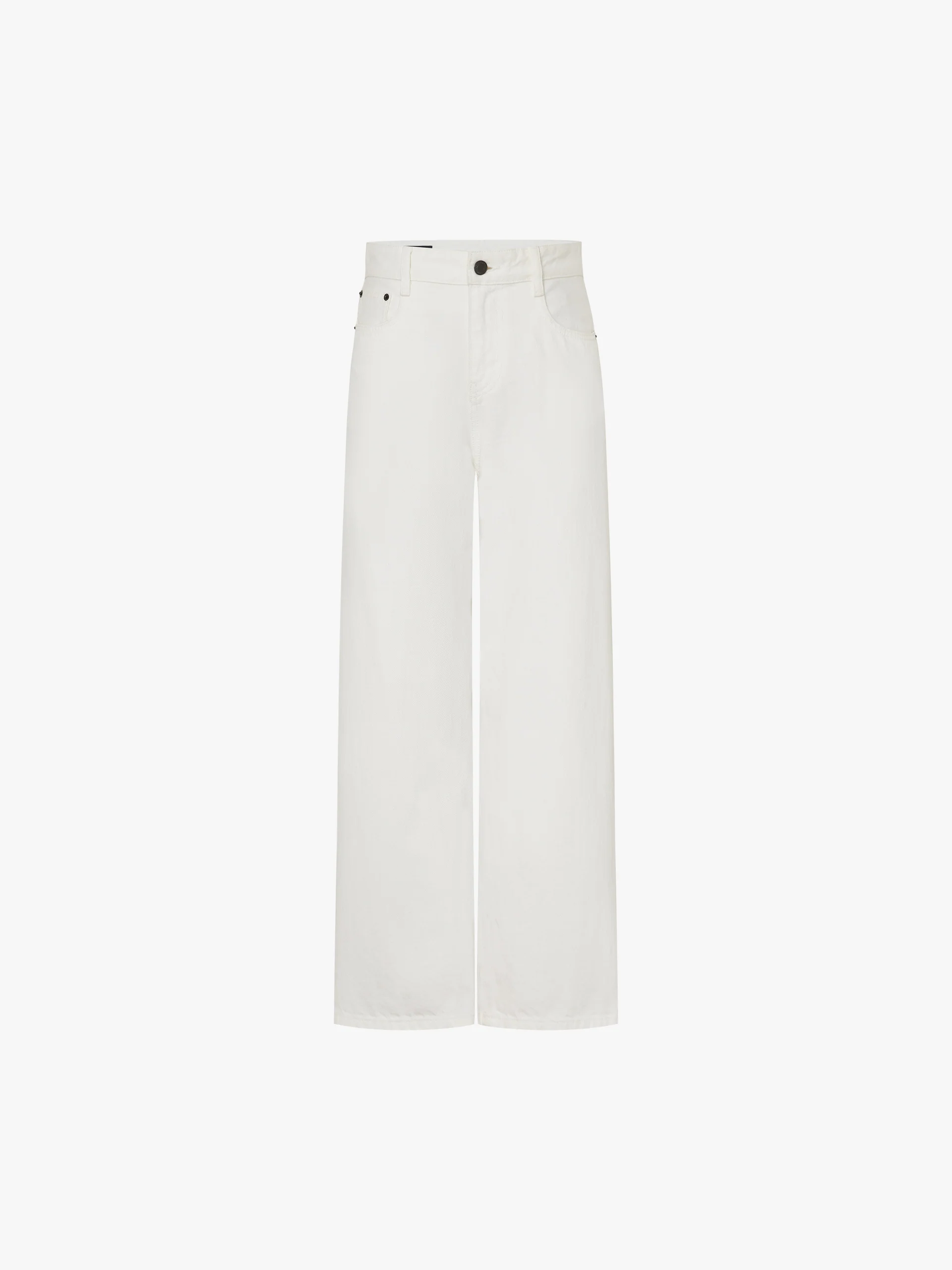 Cotton White Straight Jeans - Image 5