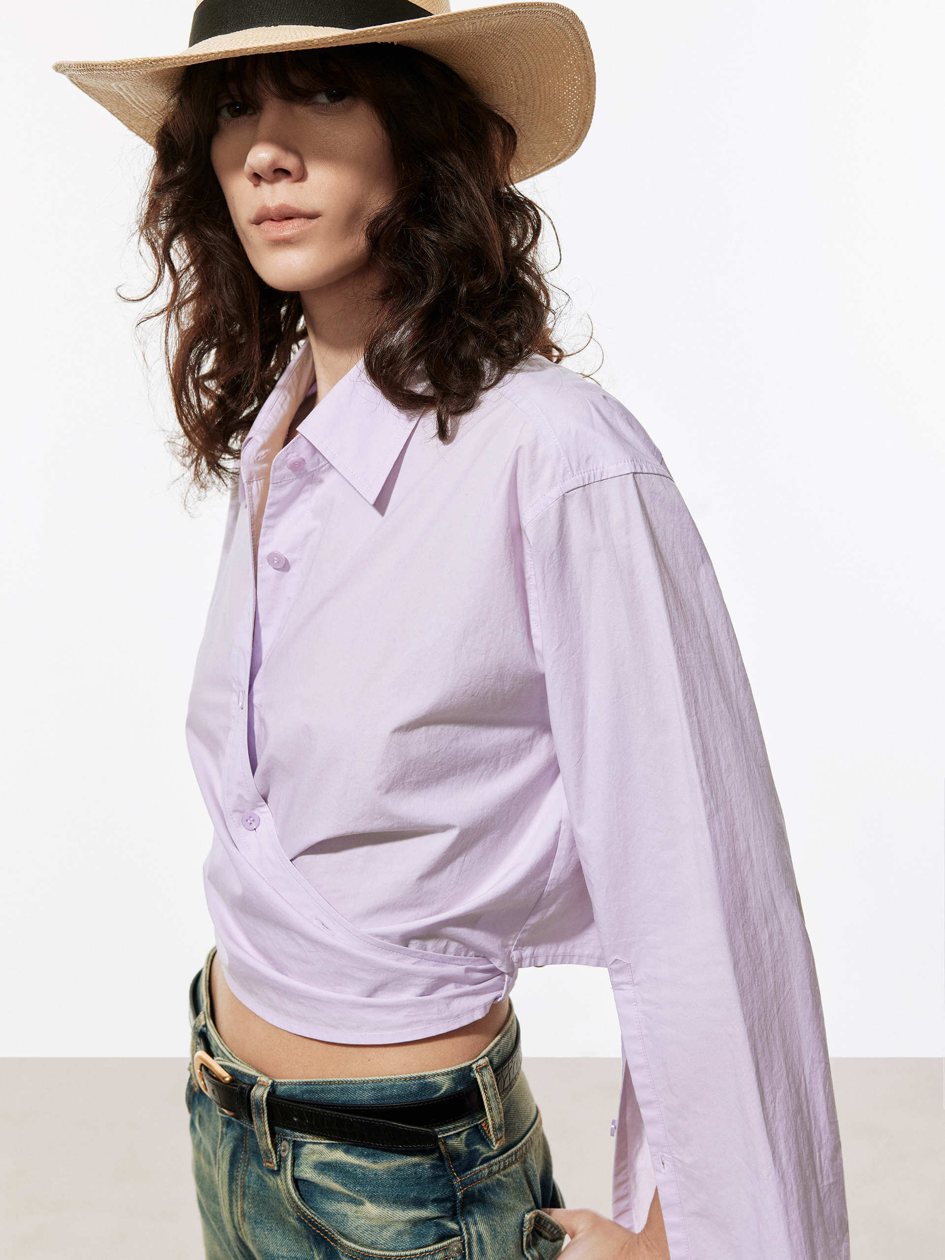 Cotton Wrap Cropped Top - Image 3