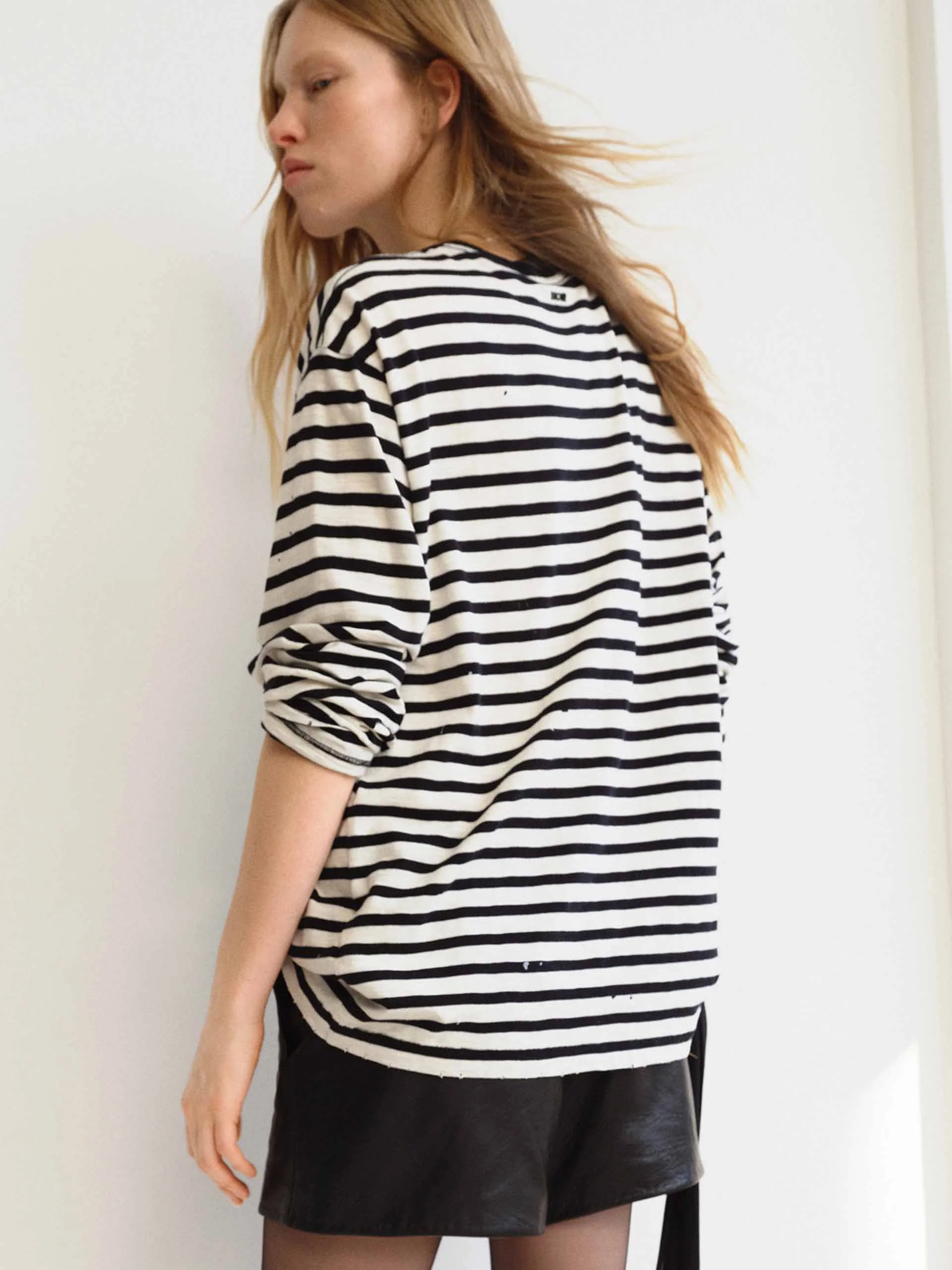 Crew Neck Stripe T-shirt - Image 3