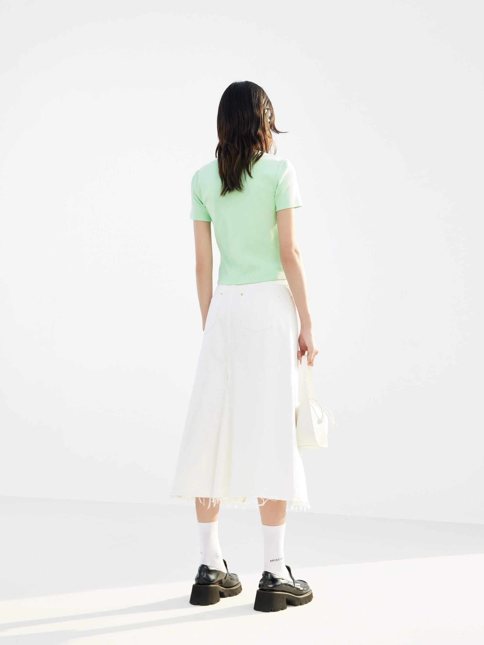 HOT SALE Crewneck Cotton Openwork T-shirt - Image 19