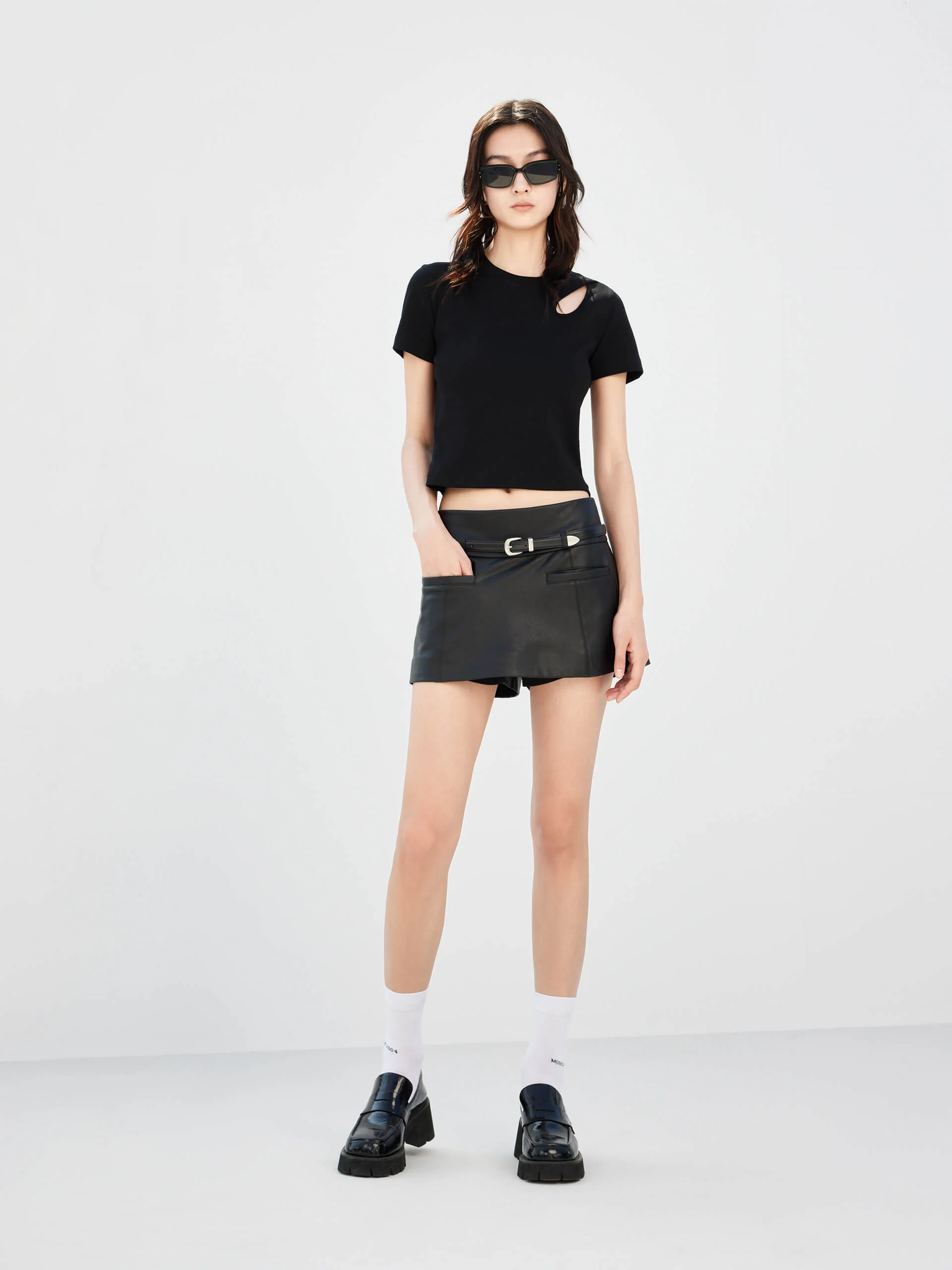 HOT SALE Crewneck Cotton Openwork T-shirt - Image 8