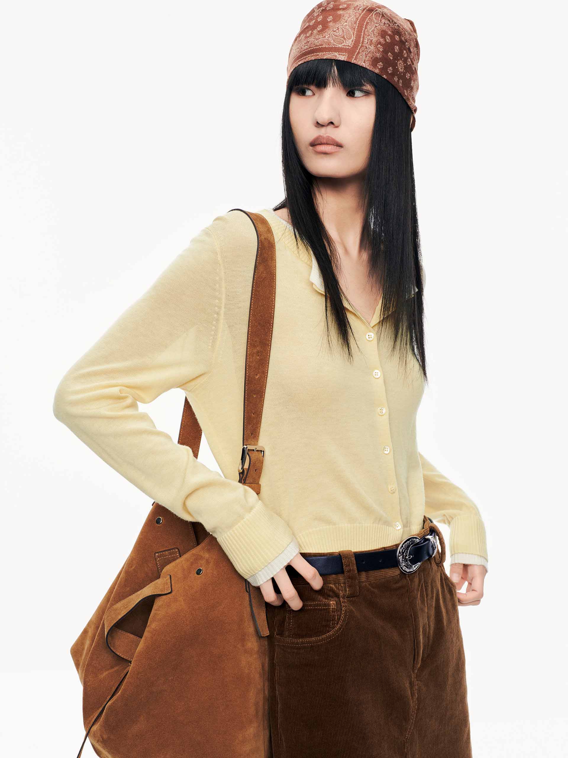 Crewneck Cropped Wool Cardigan - Image 16