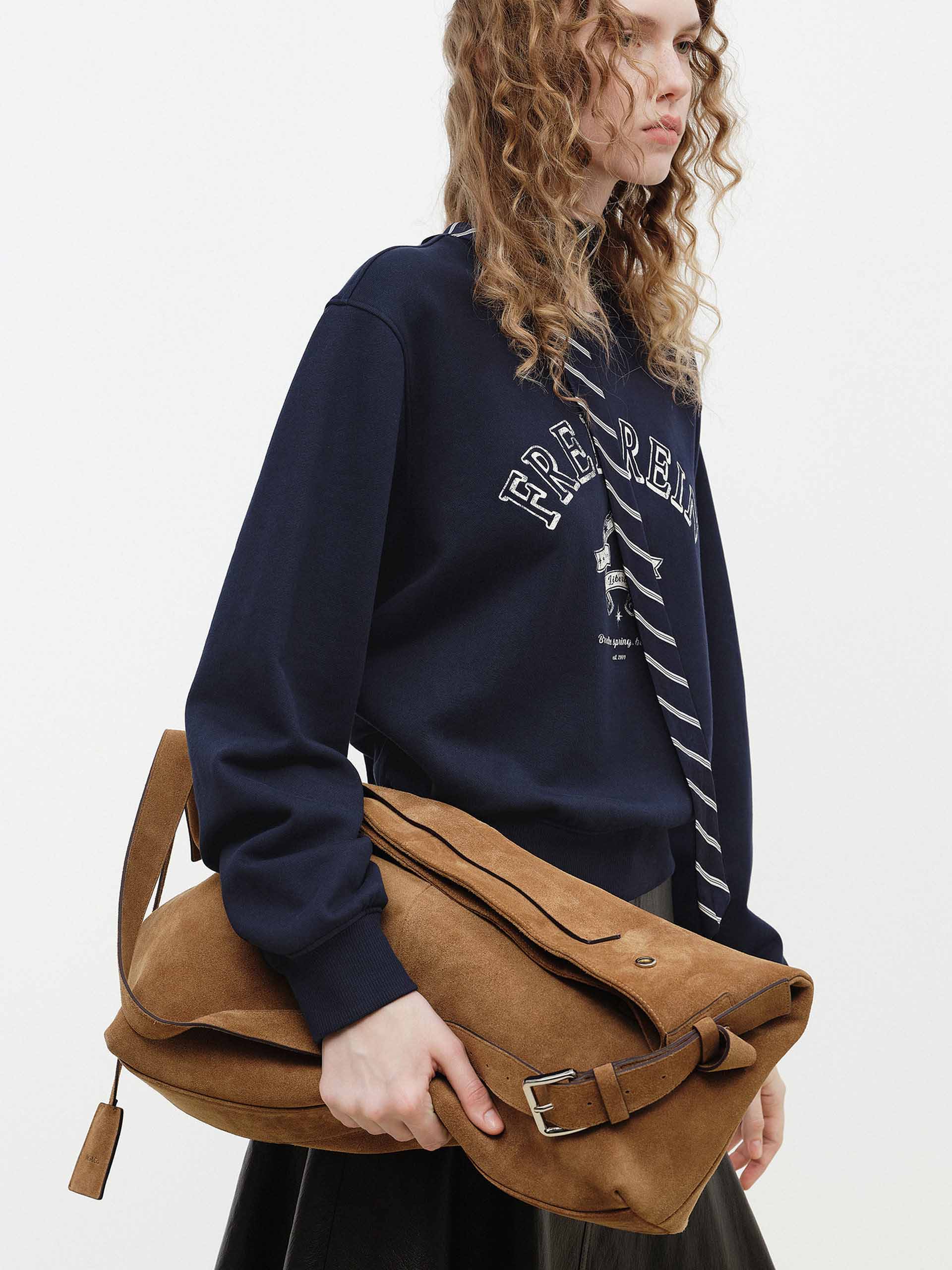 Crewneck Letter Cotton Sweatshirt - Image 7