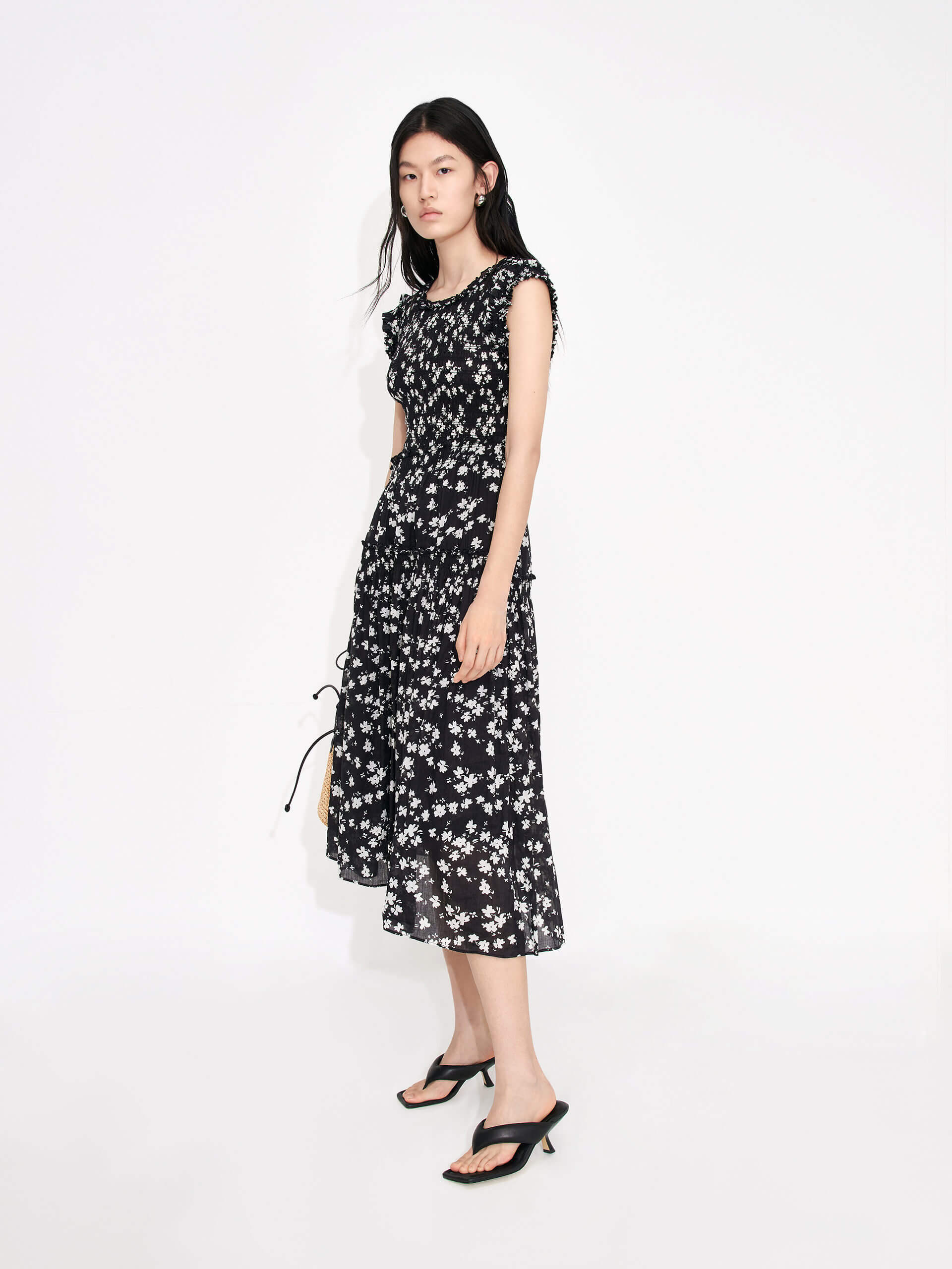 Crewneck Printed Midi Dress - Image 4