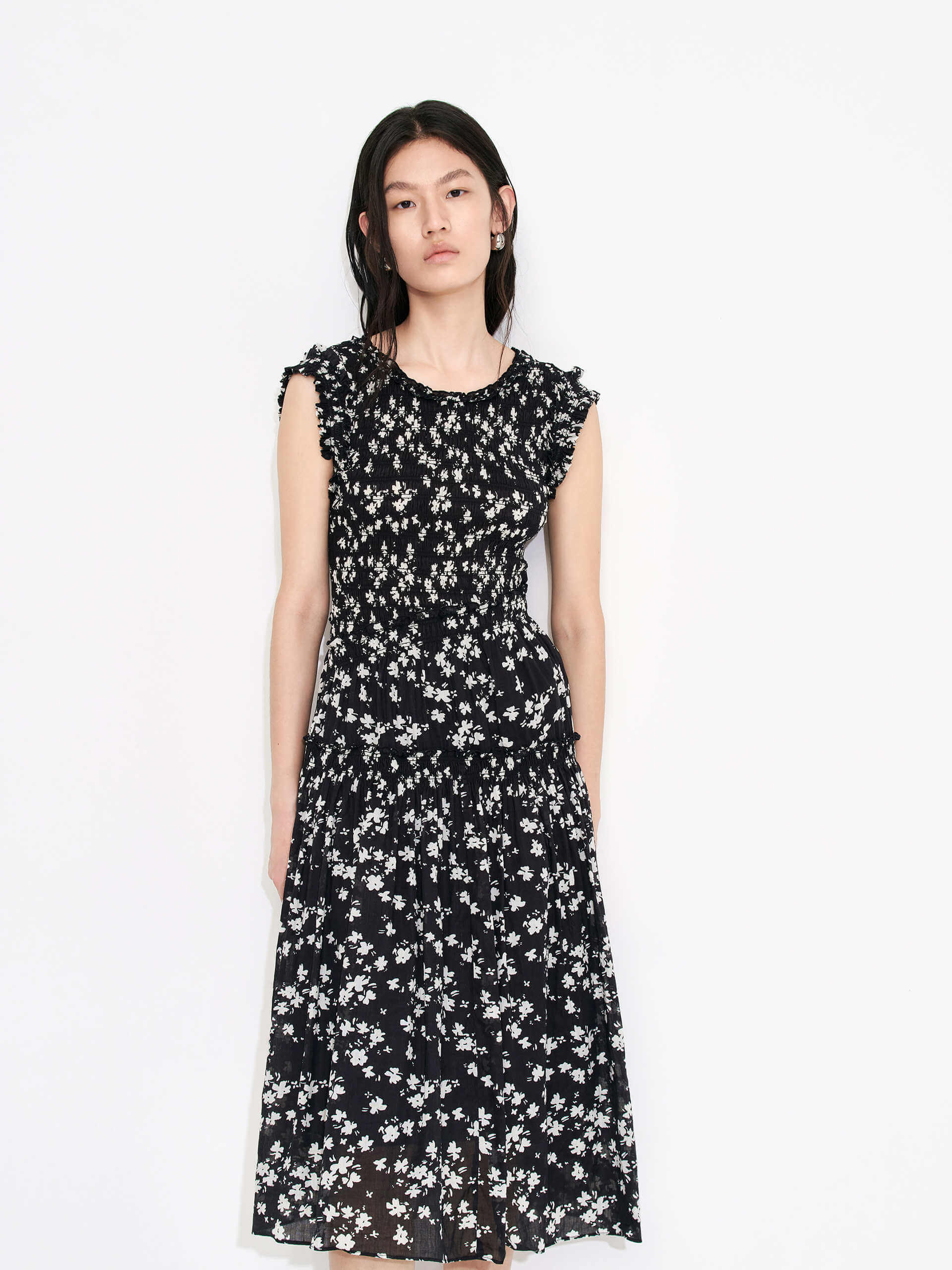 Crewneck Printed Midi Dress - Image 6