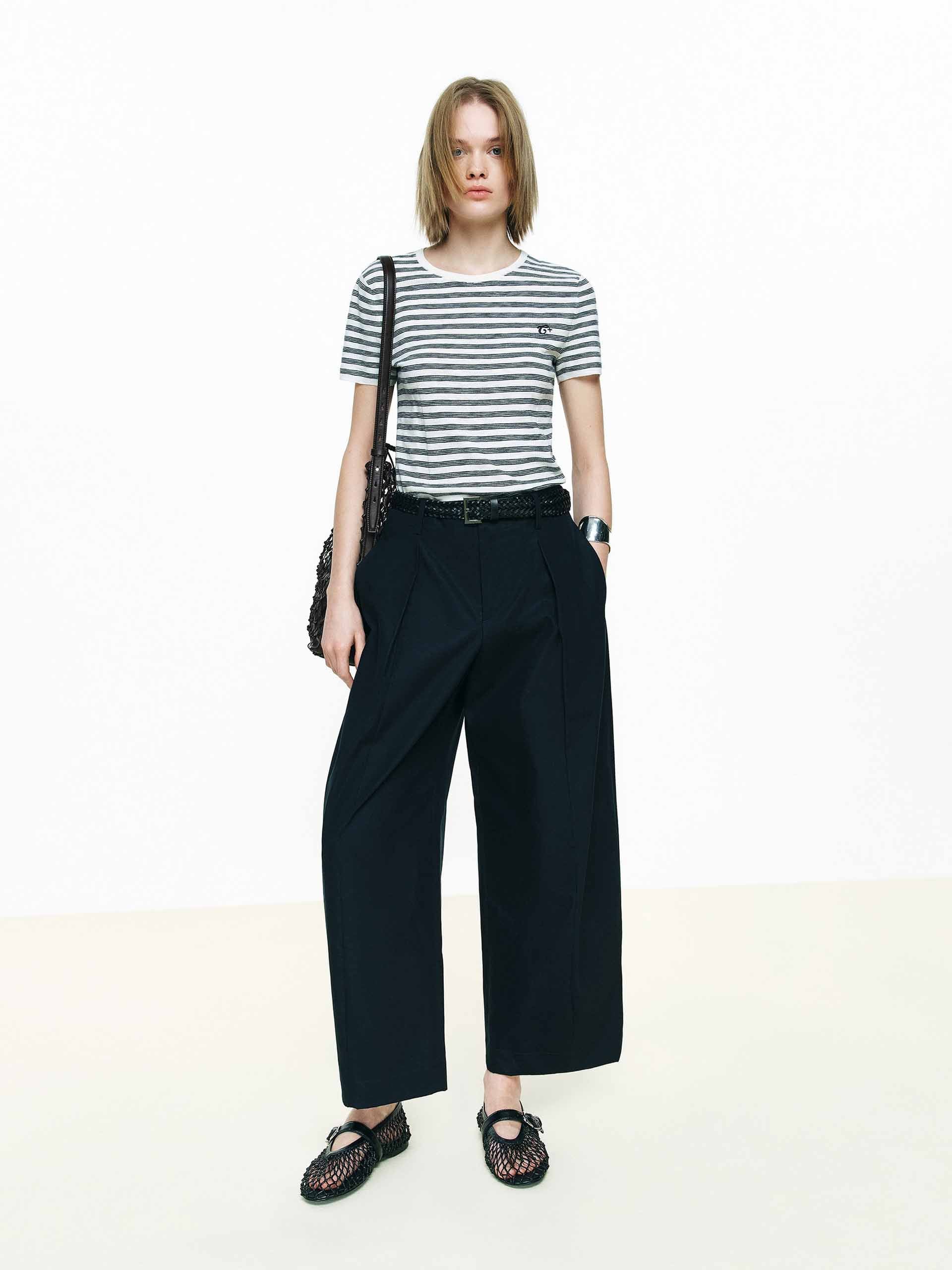 Crewneck Striped Knit Top - Image 2