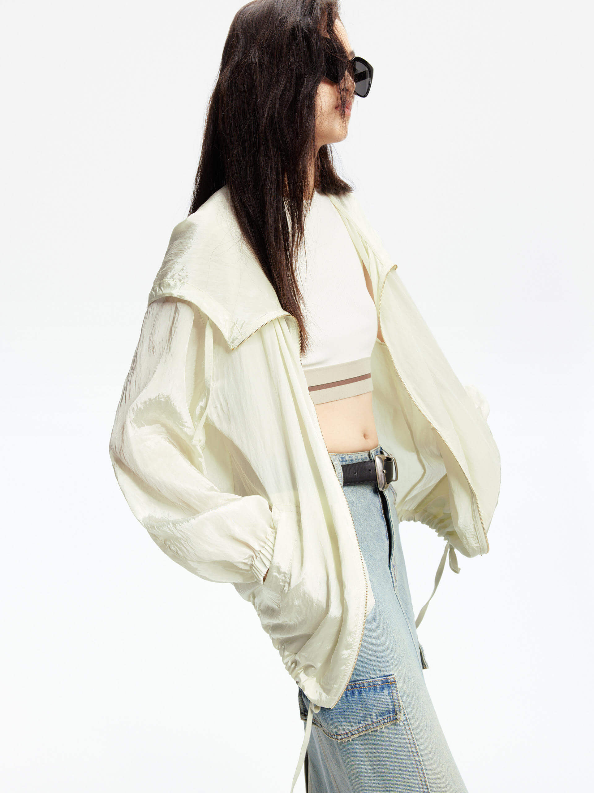 Crinkled Textured Hood Jacket - Image 10