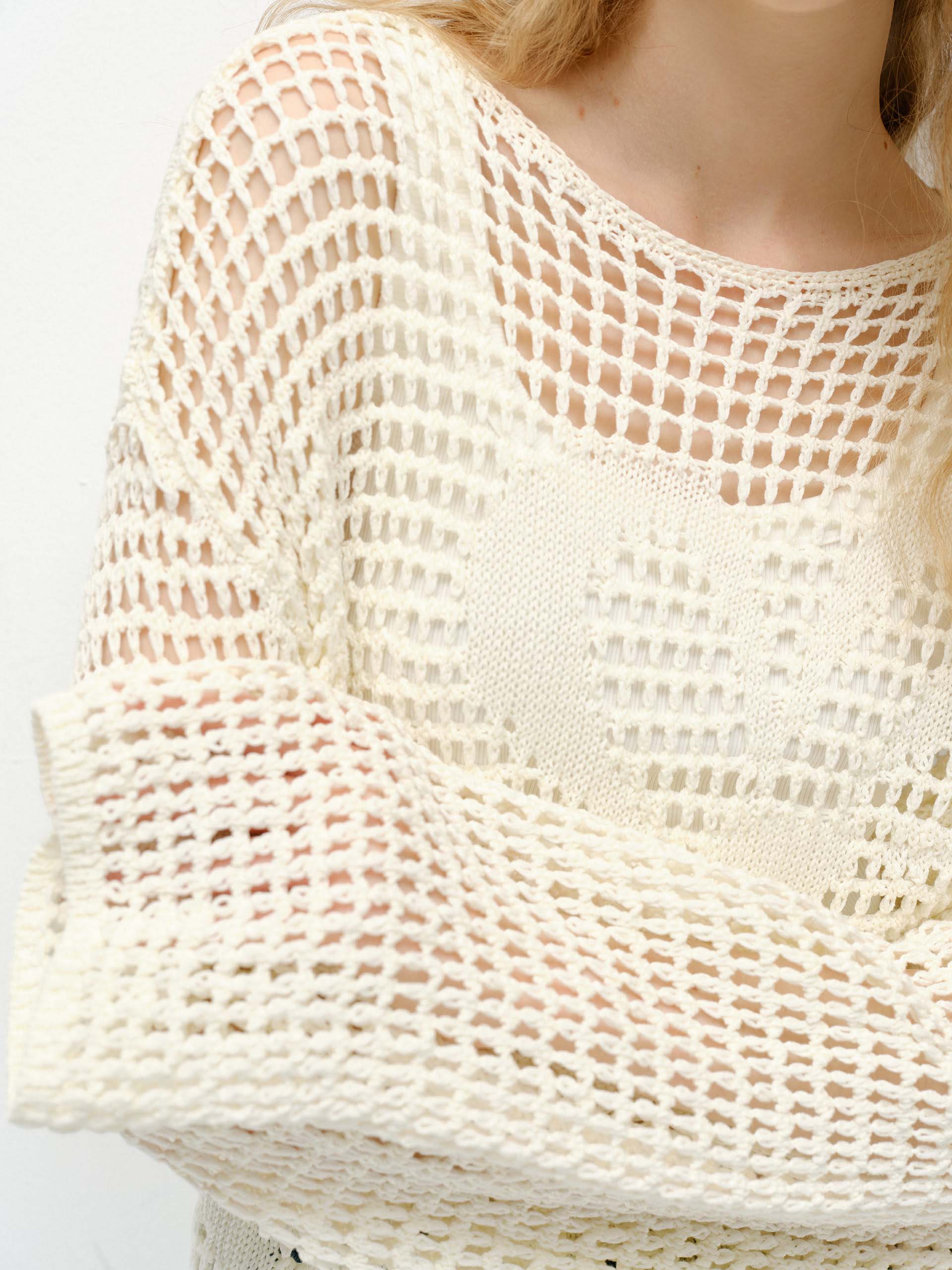 Crochet Cotton Sweater - Image 3
