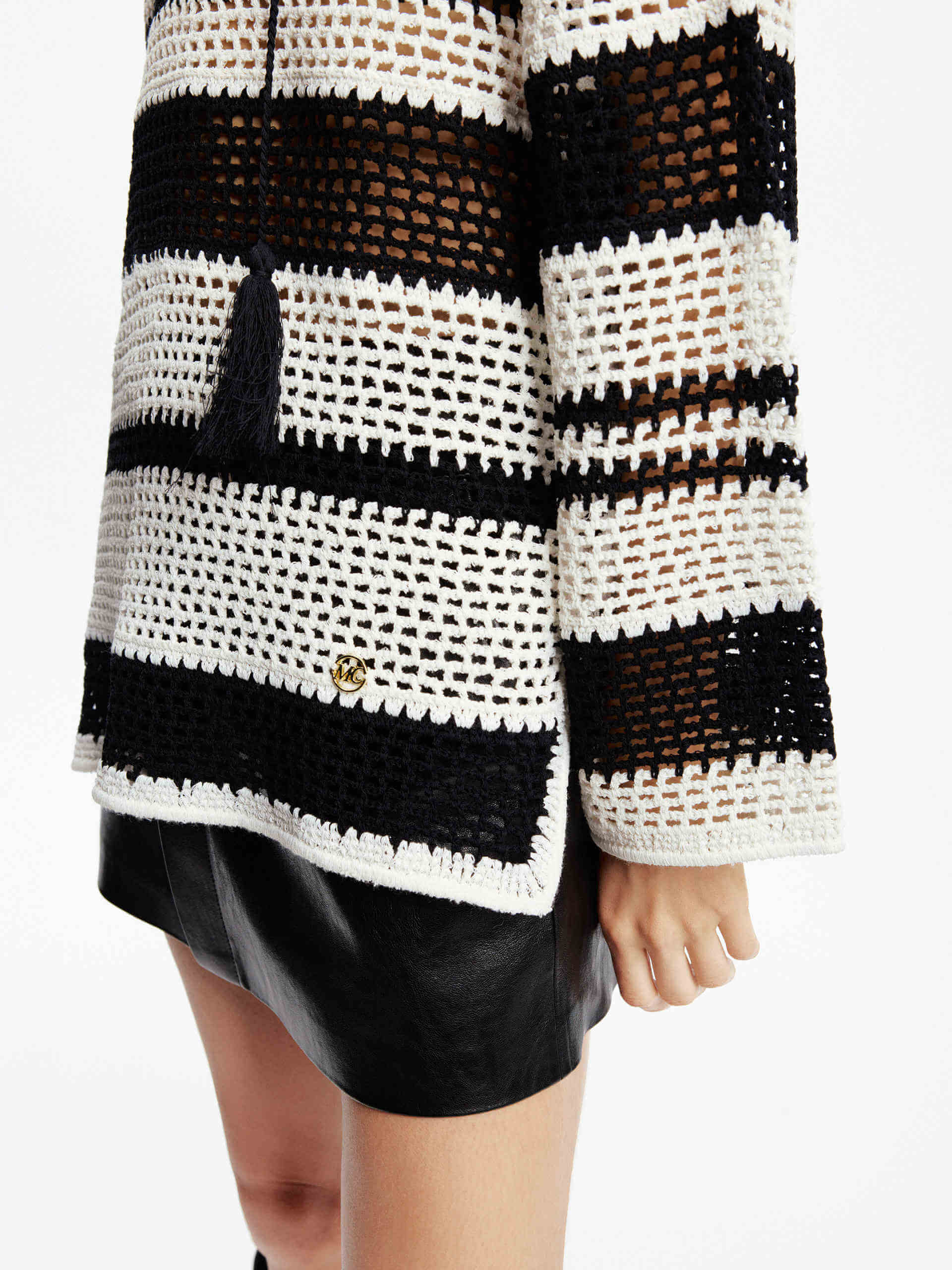Crochet Knit Stripe Sweater - Image 3