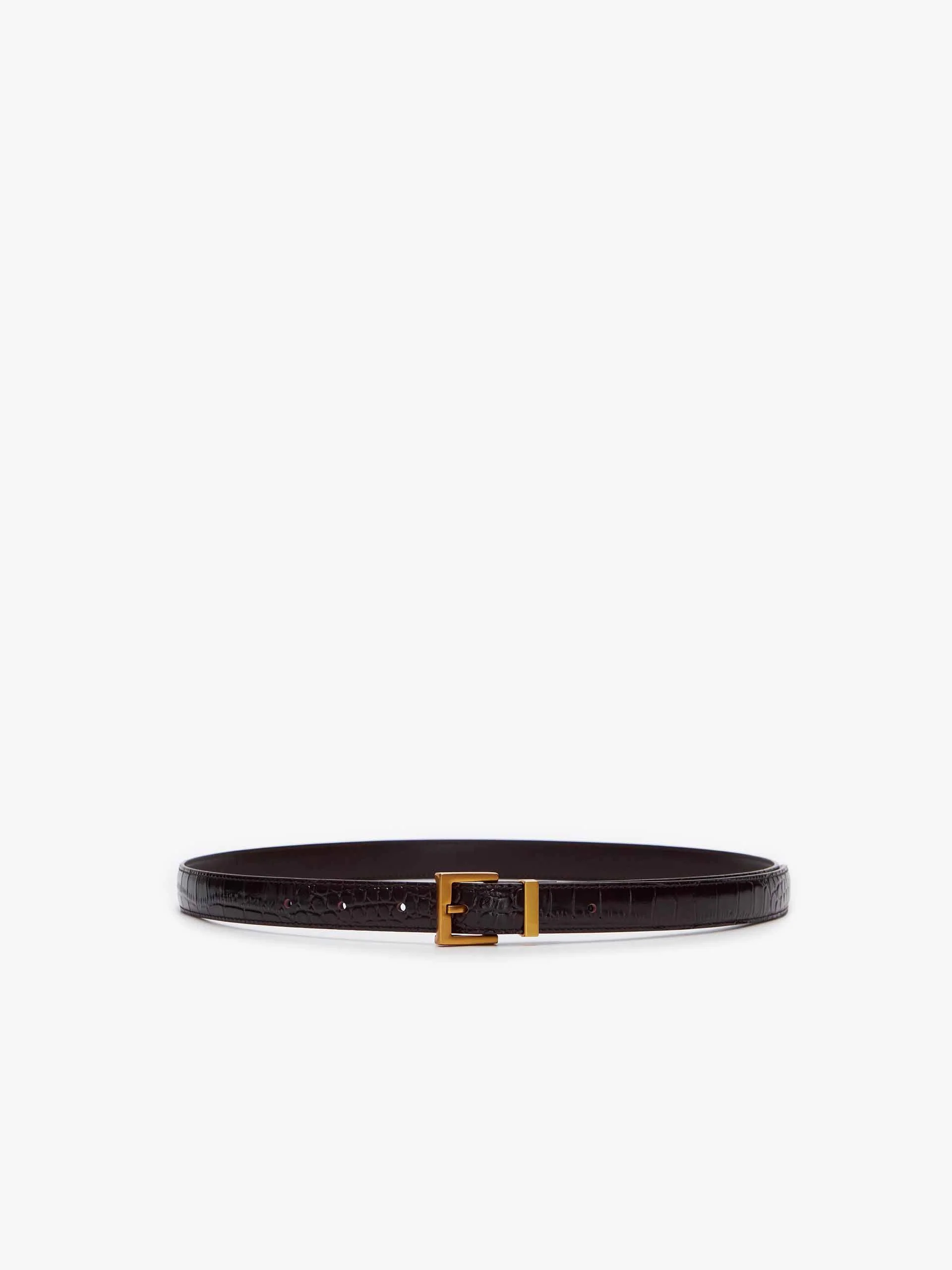 Crocodile Embossed Leather Belt - Image 2