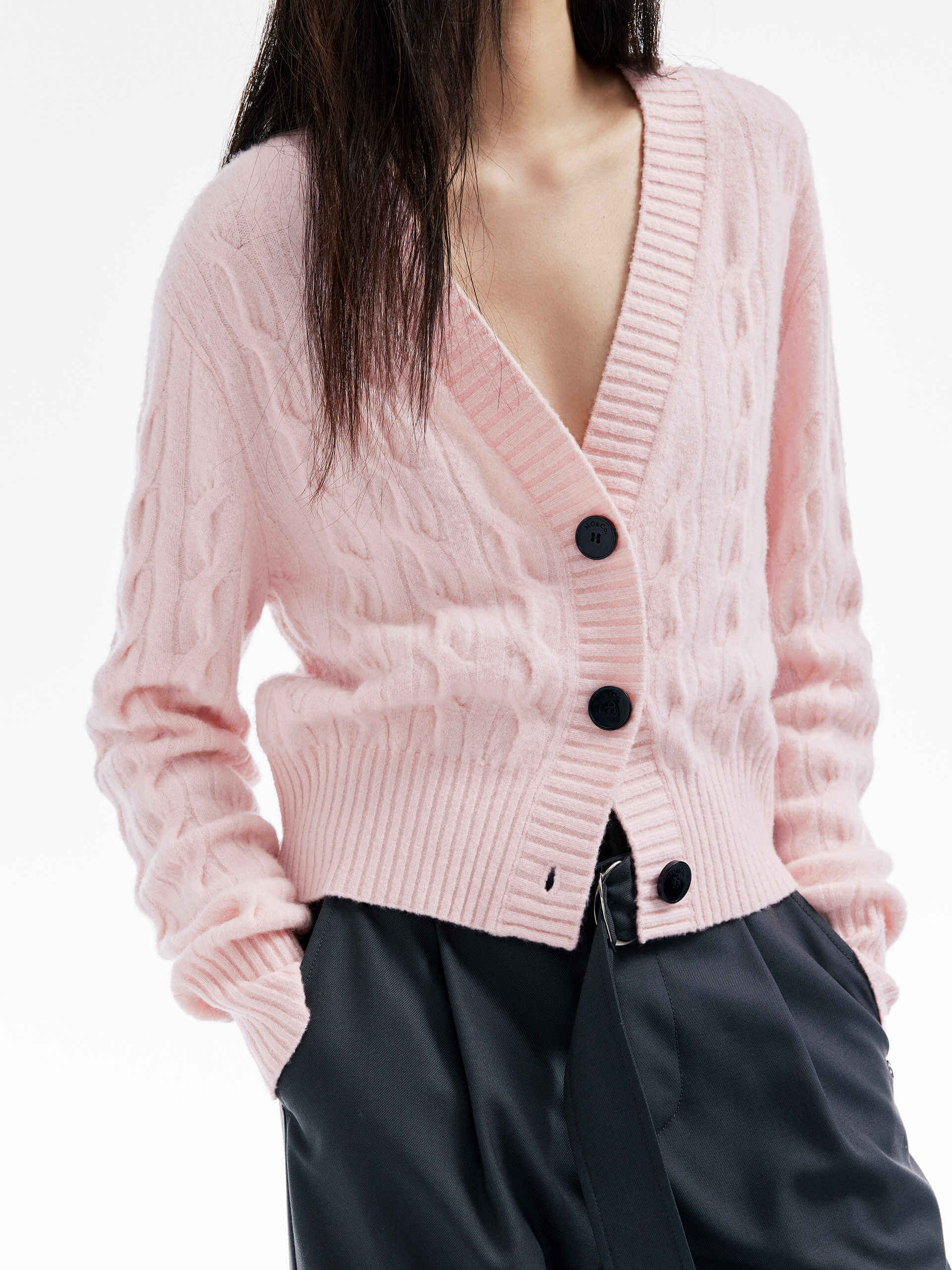 Cropped Cable Knit Cardigan - Image 14