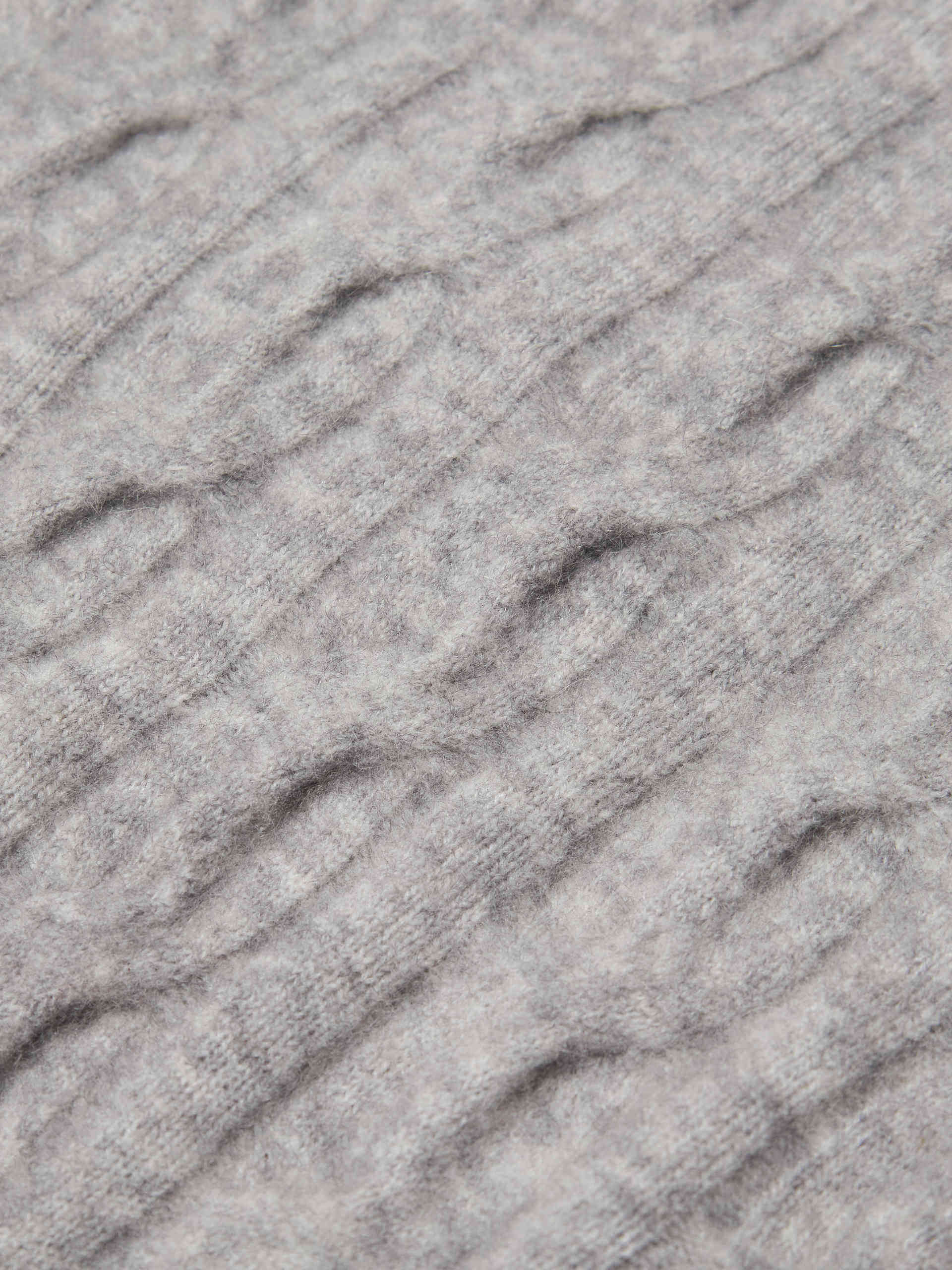 Cropped Cable Knit Cardigan - Image 4