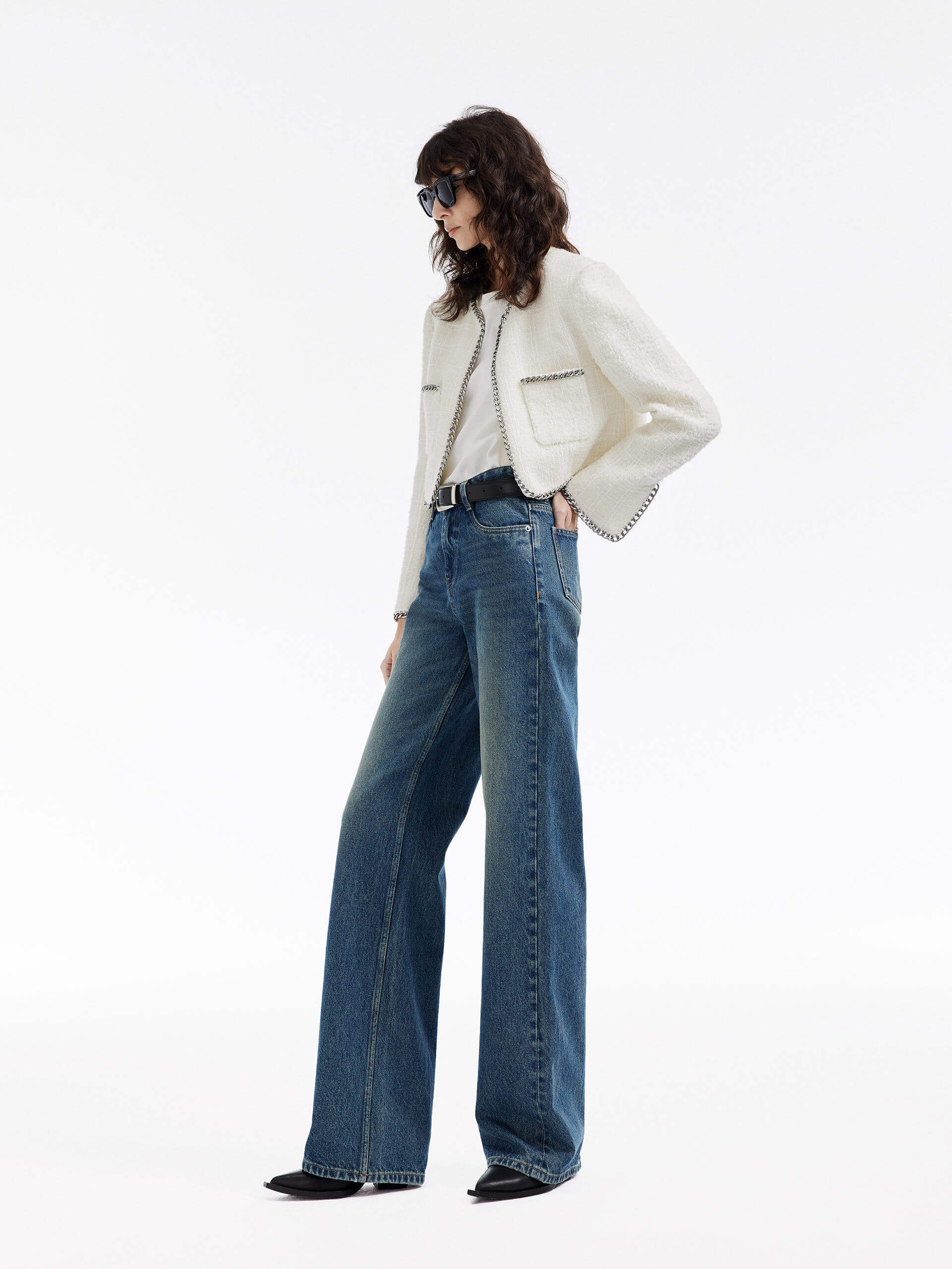 Cropped Chain Trim Jacket - Image 16
