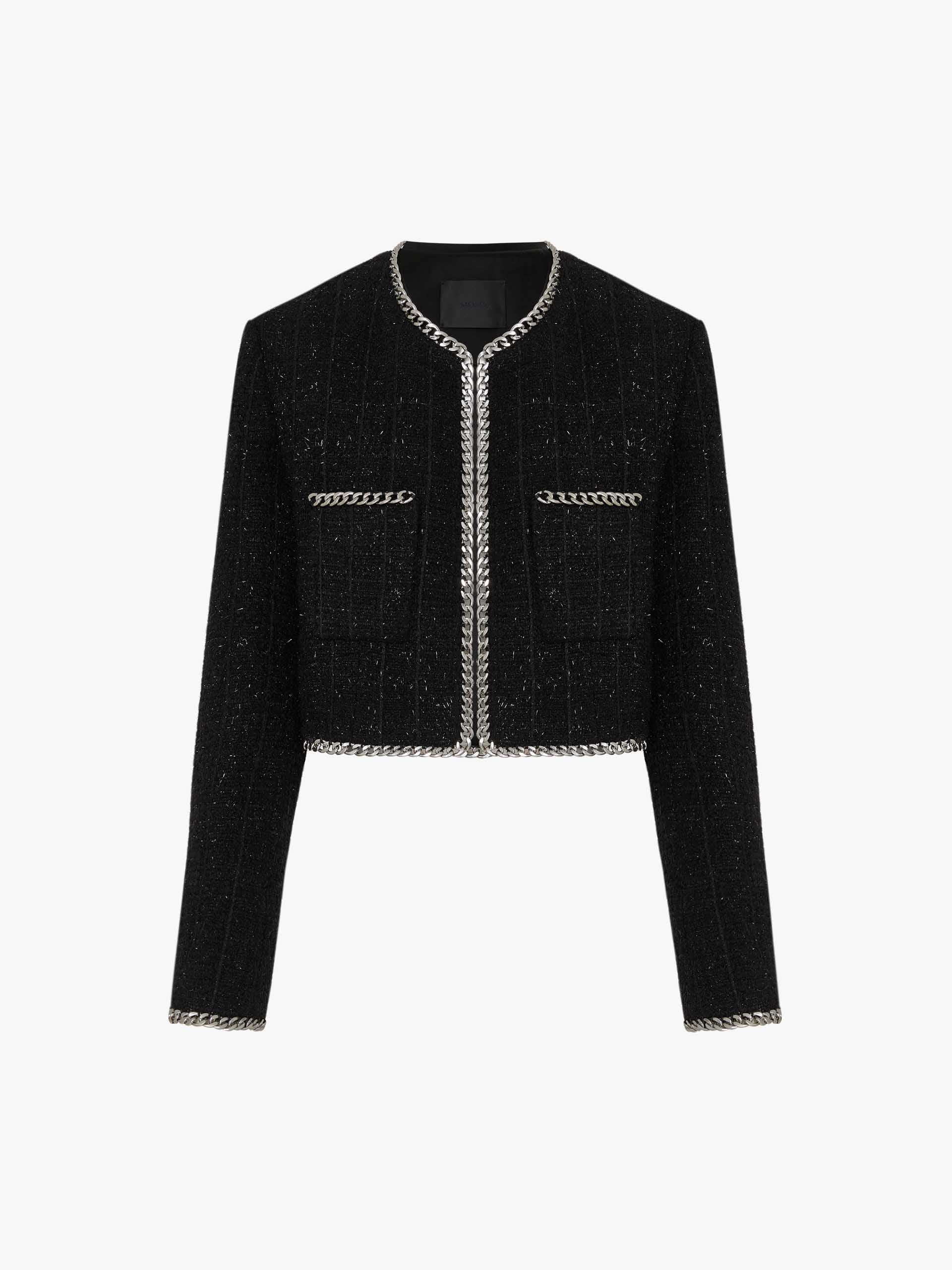 Cropped Chain Trim Jacket - Image 5