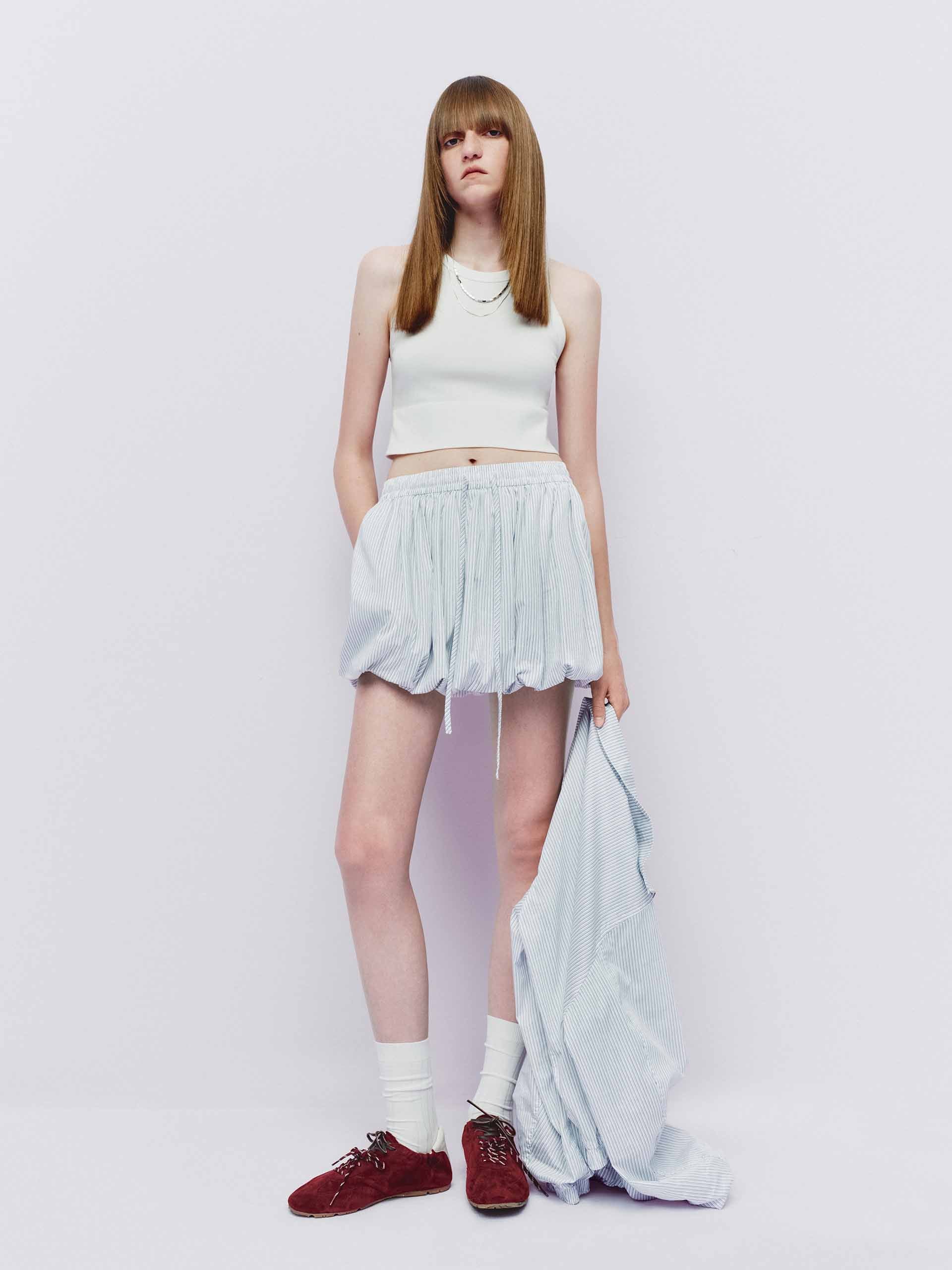Cropped Cotton Blend Tank Top - Image 2