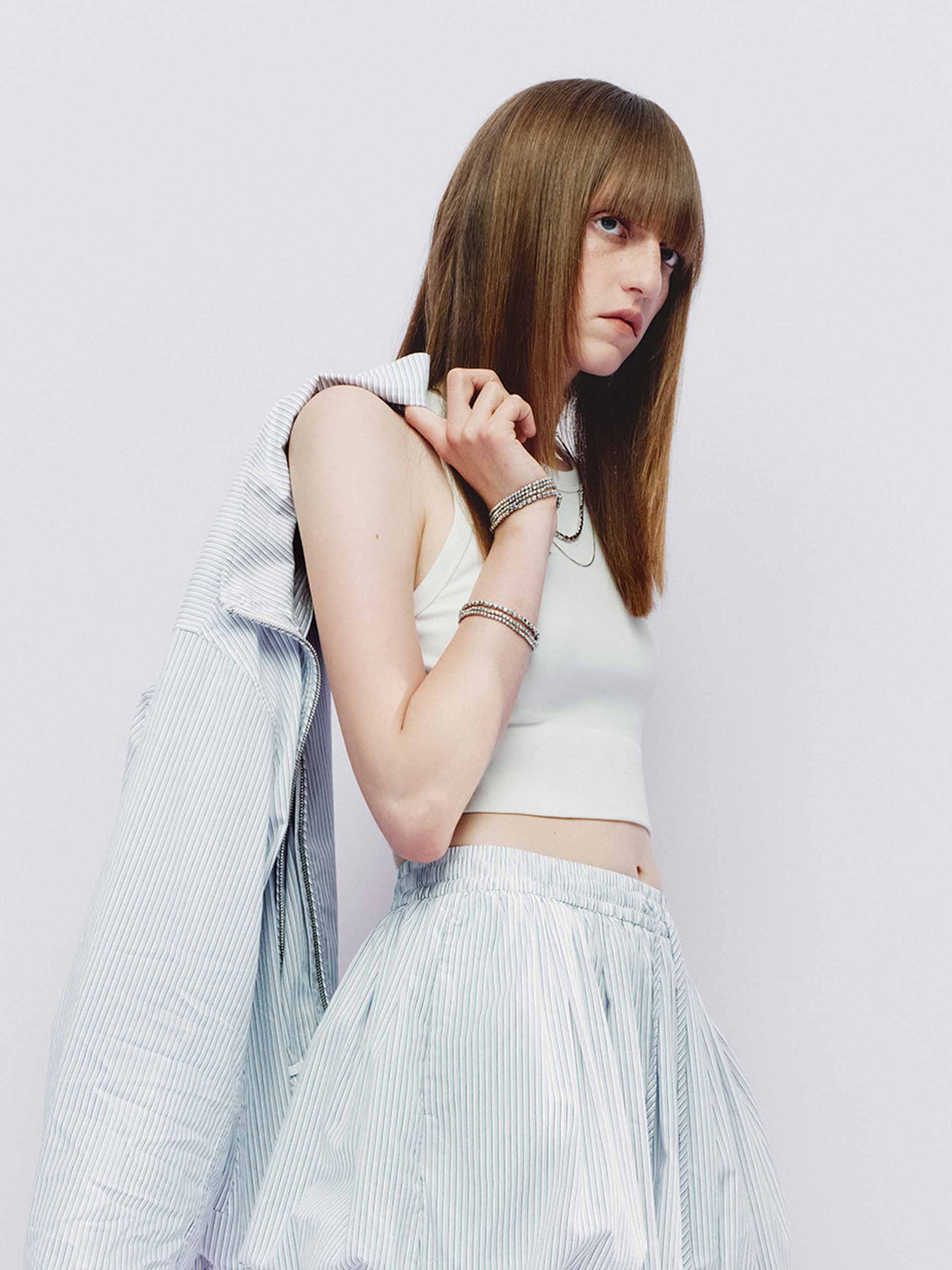 Cropped Cotton Blend Tank Top - Image 7