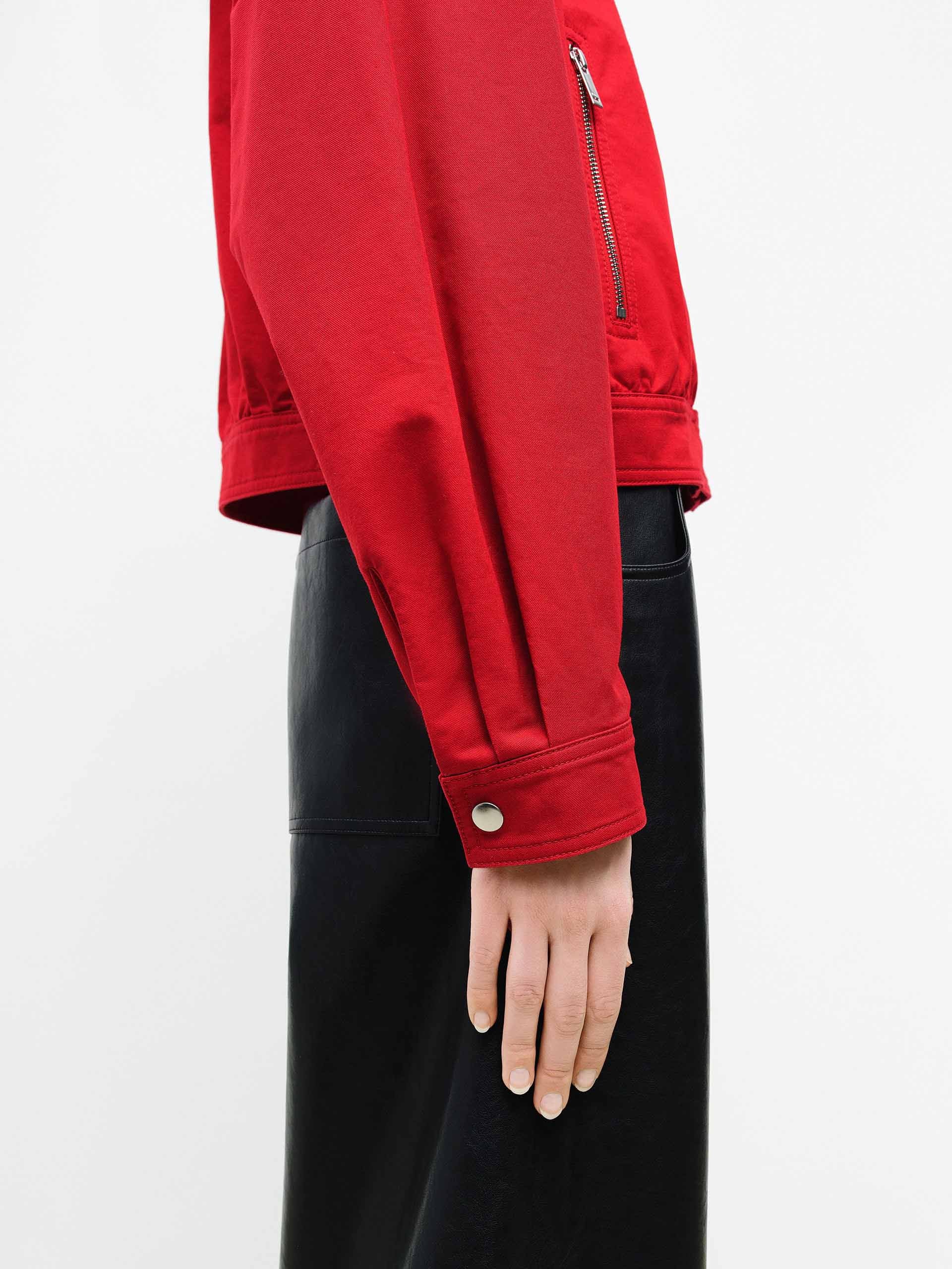 Cropped Cotton Bomber Jacket - Image 15