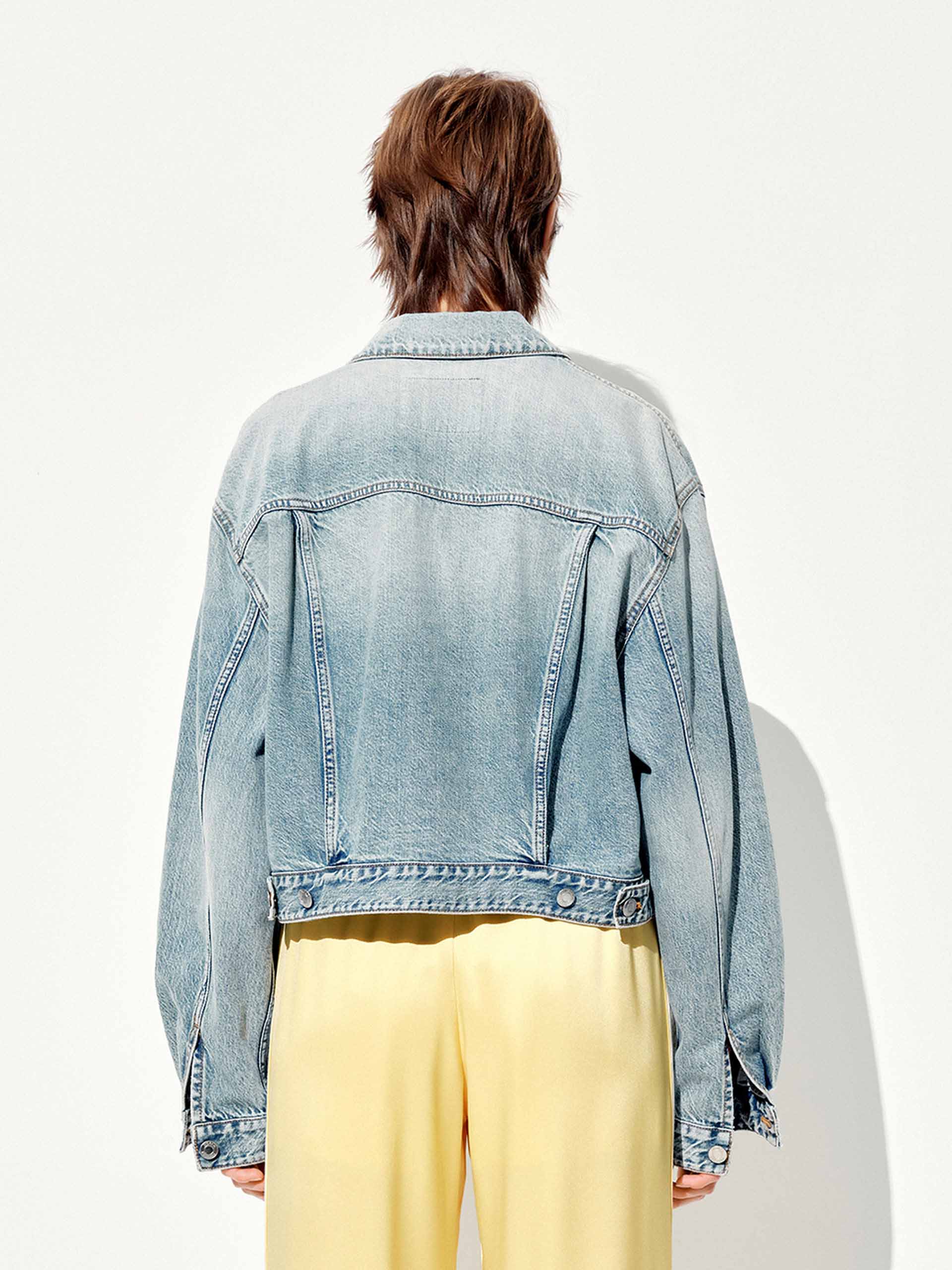 Cropped Cotton Denim Jacket - Image 4