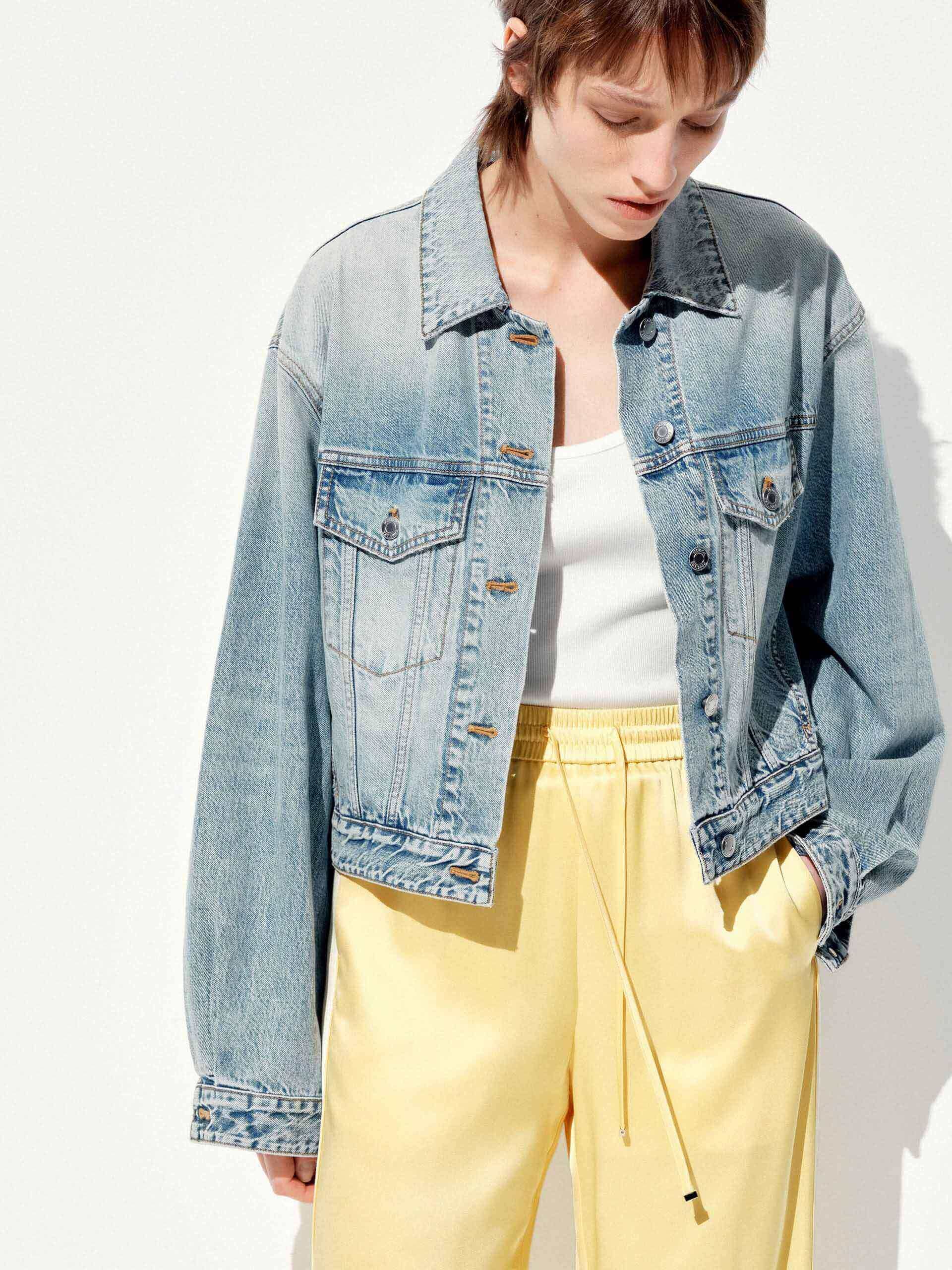 Cropped Cotton Denim Jacket - Image 5