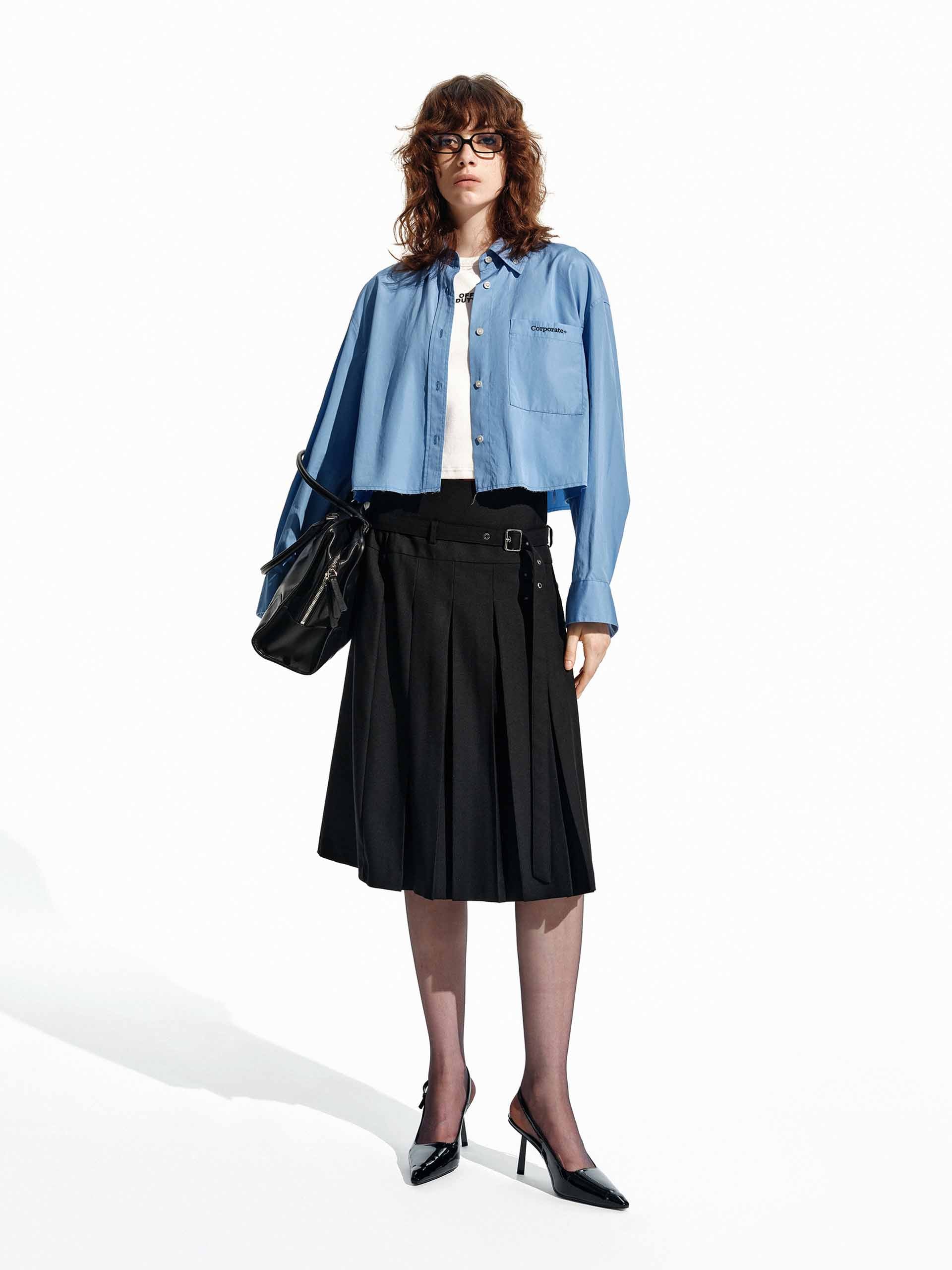 Cropped Cotton Shirt - Image 2