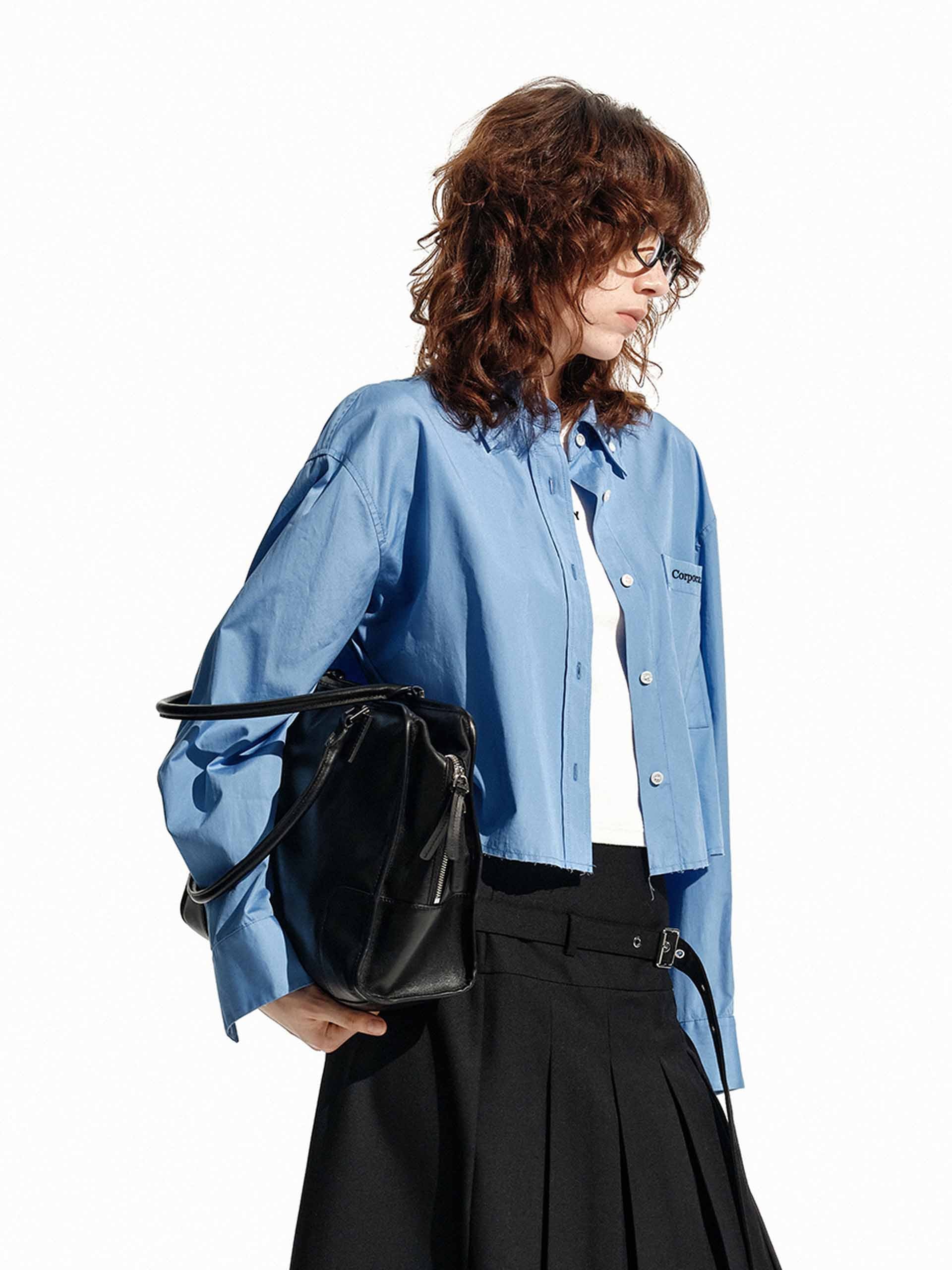 Cropped Cotton Shirt - Image 7