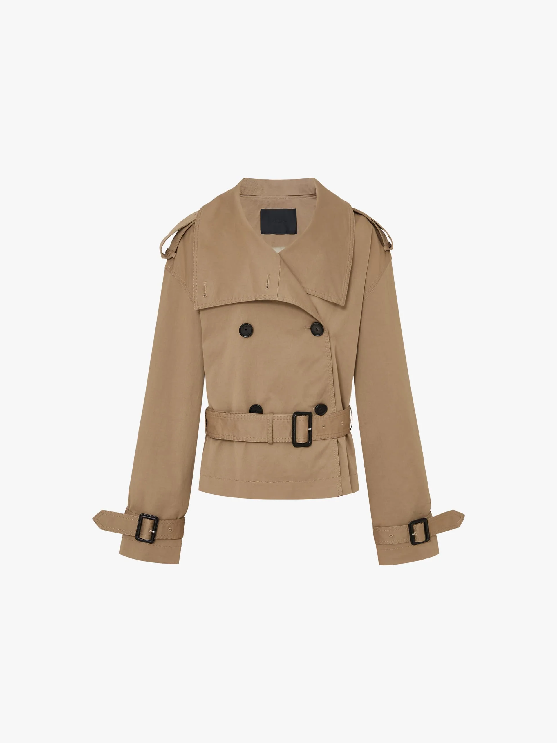Cropped Cotton Trench Coat - Image 5
