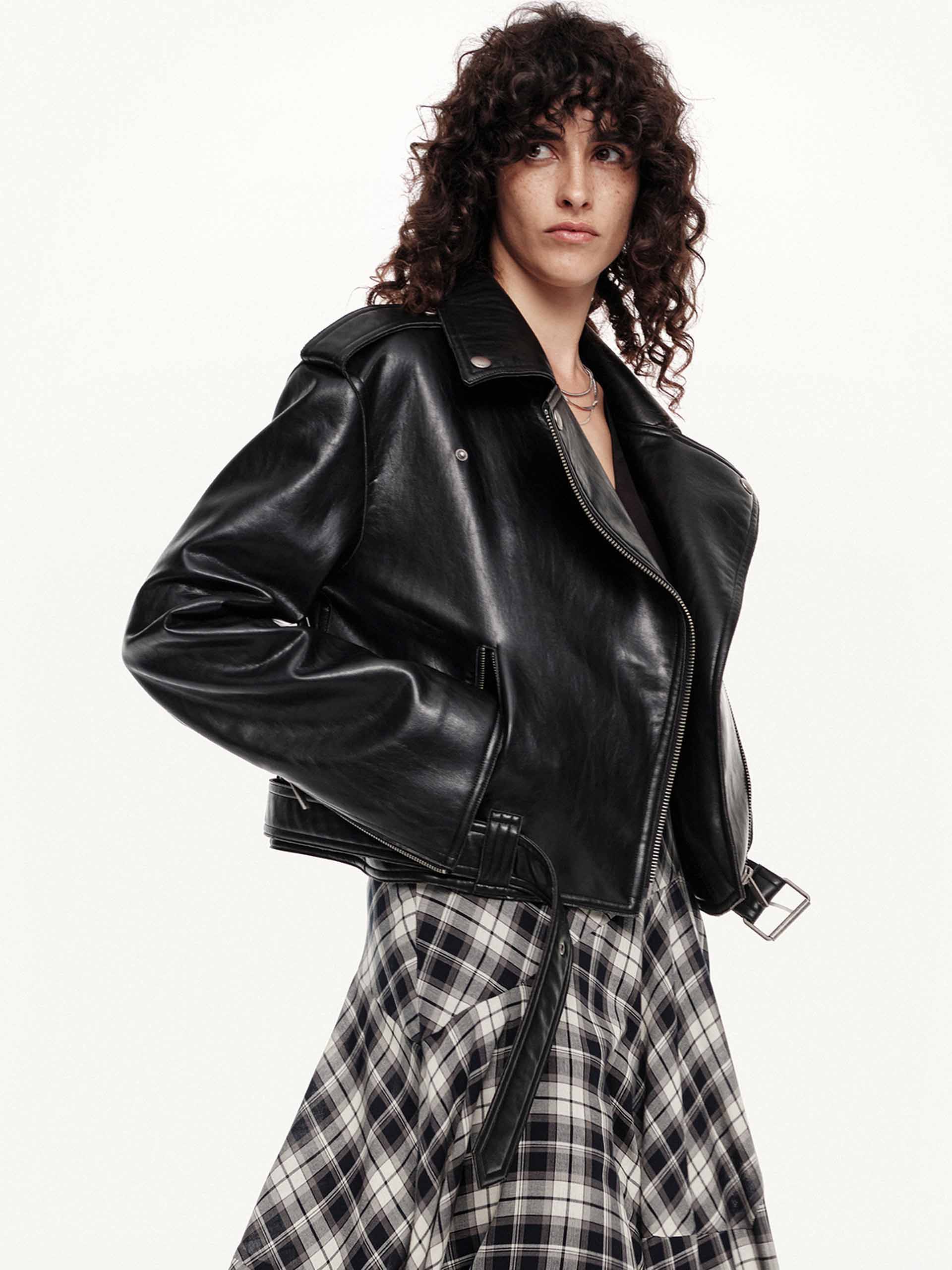Cropped Faux Leather Jacket - Image 6