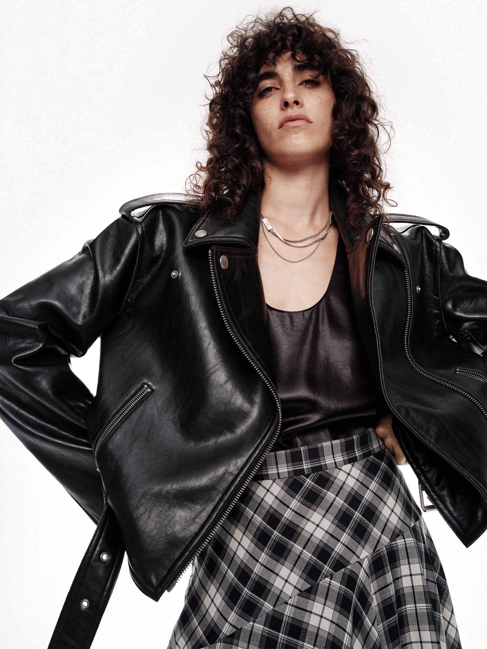 Cropped Faux Leather Jacket - Image 7