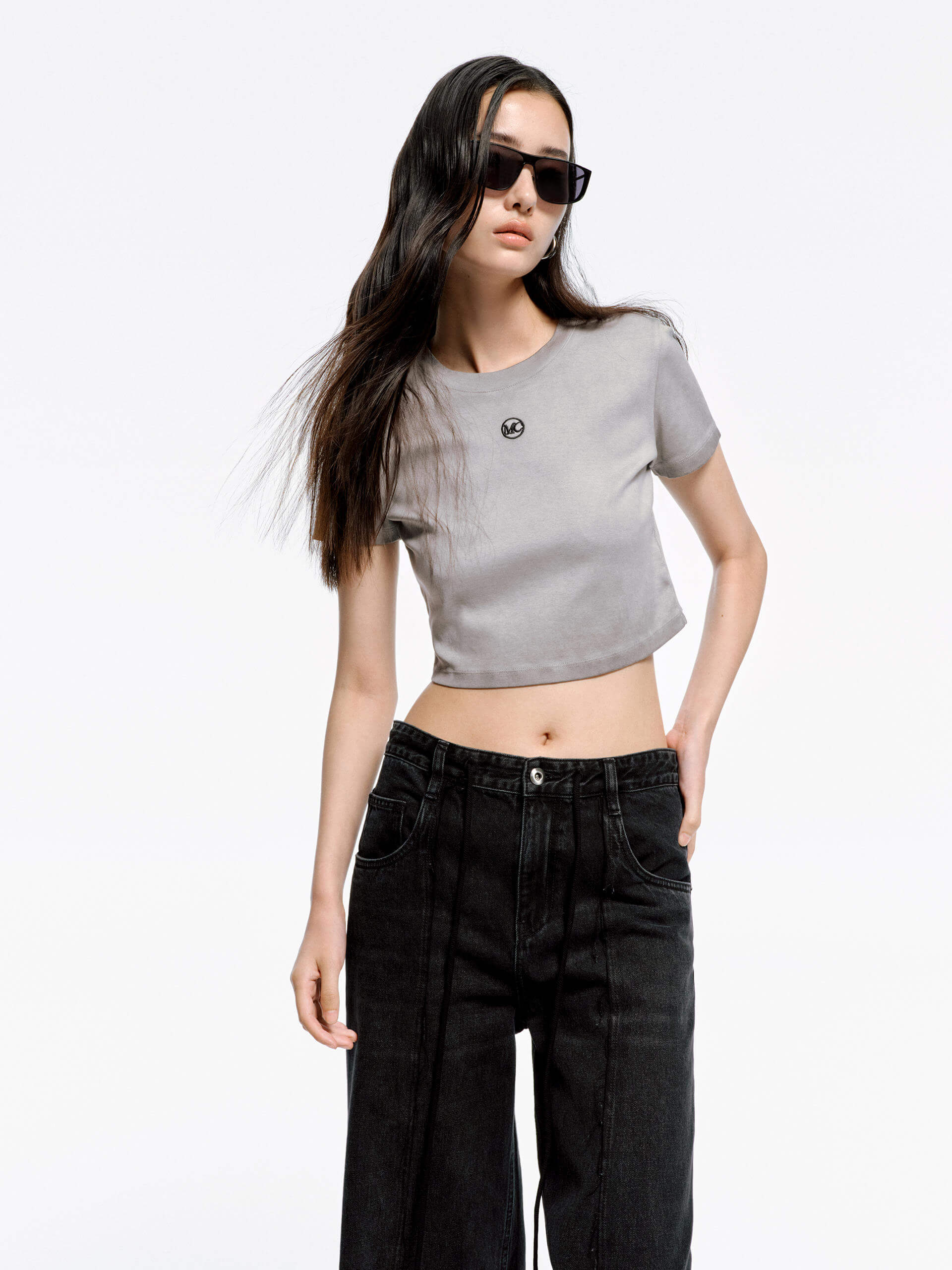 Cropped Fit Cotton T-shirt