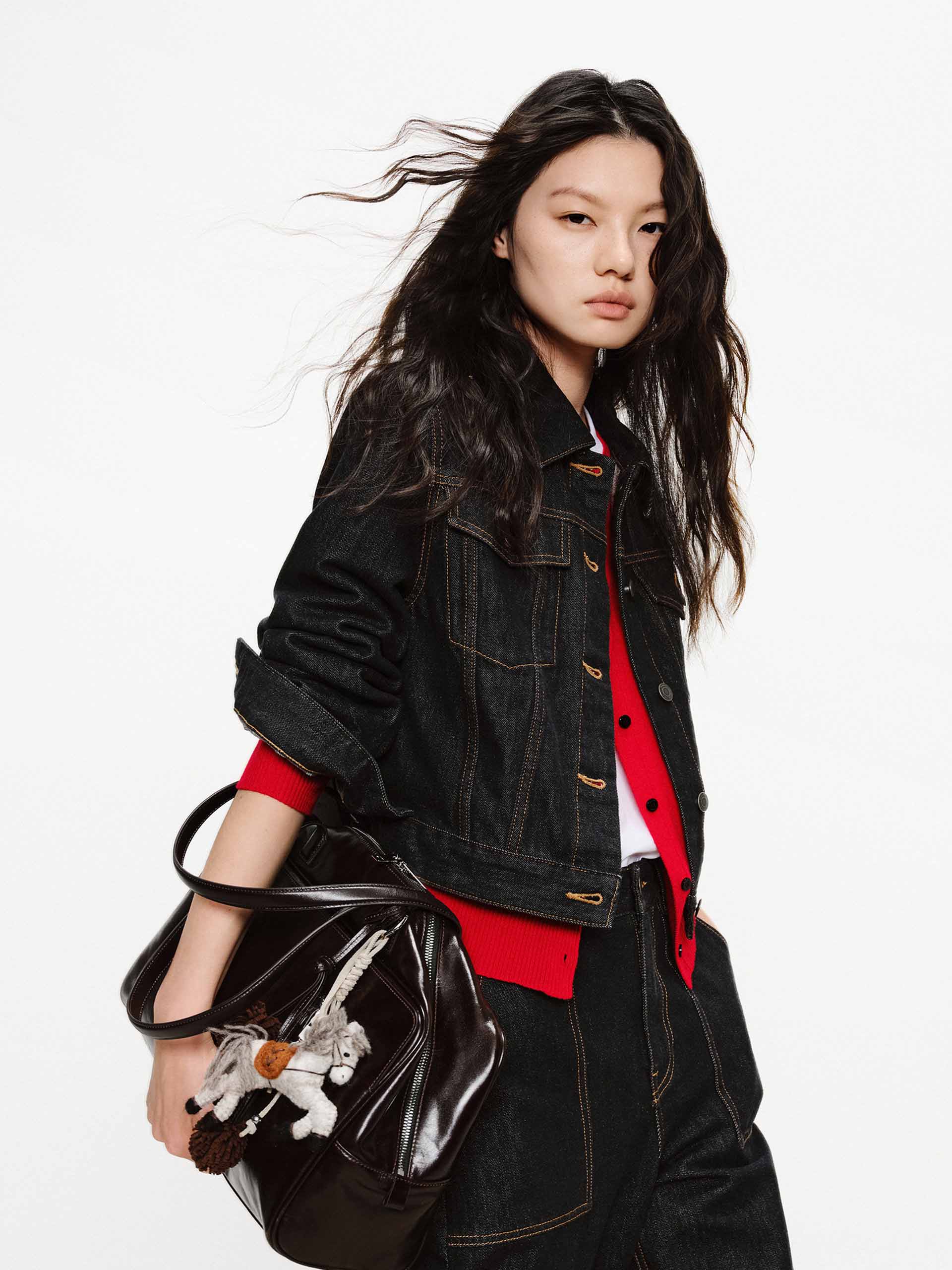Cropped Fit Denim Jacket - Image 6
