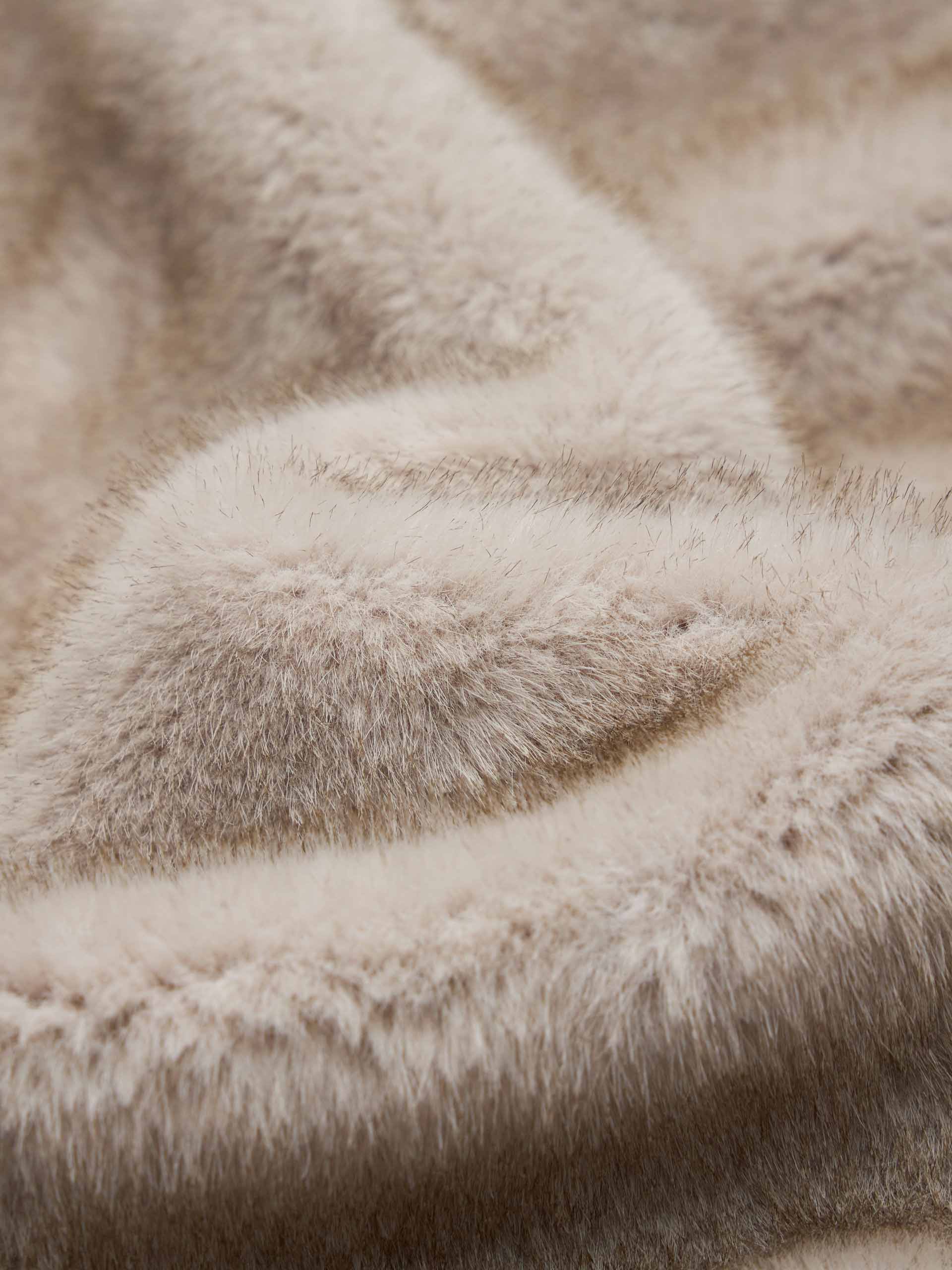 Cropped Fit Faux Fur Coat - Image 4