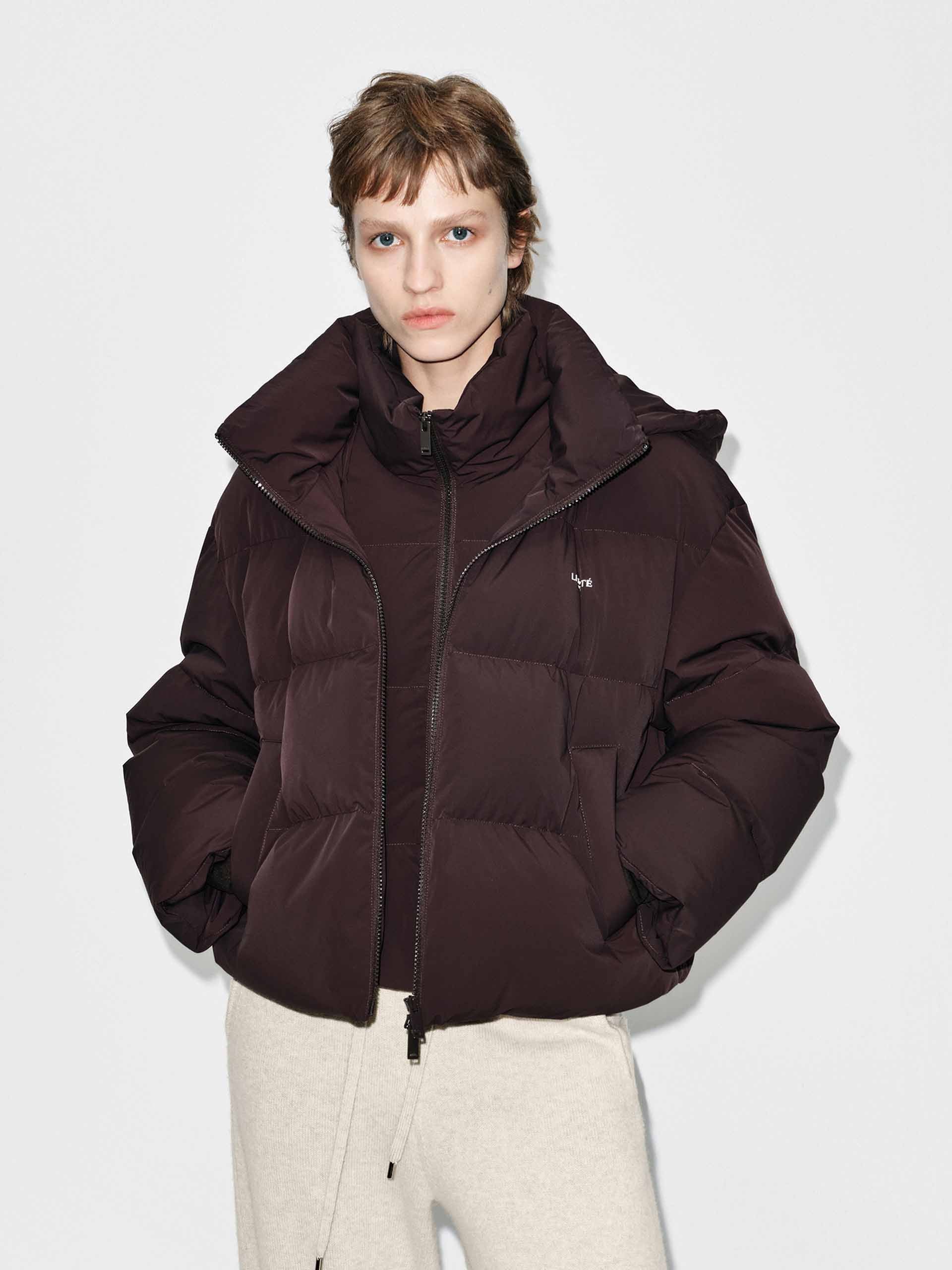 Cropped Hooded Down Jacket - Image 17