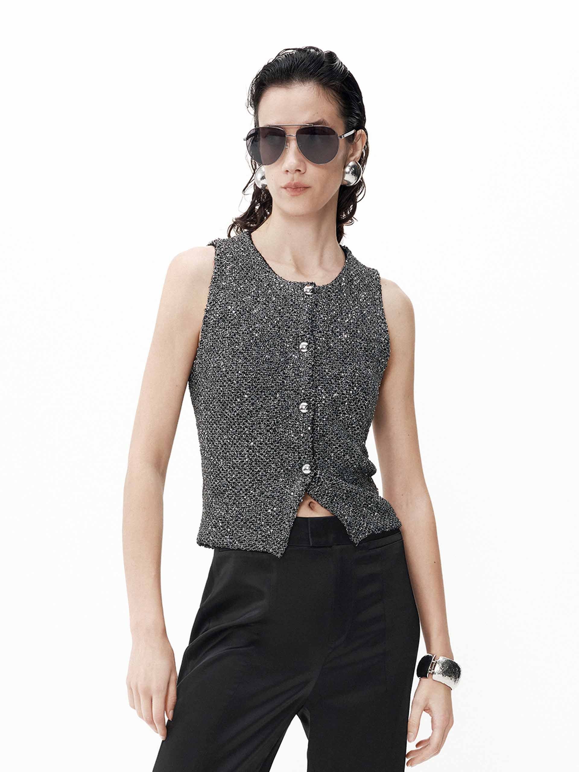 Cropped Knit Waistcoat - Image 8