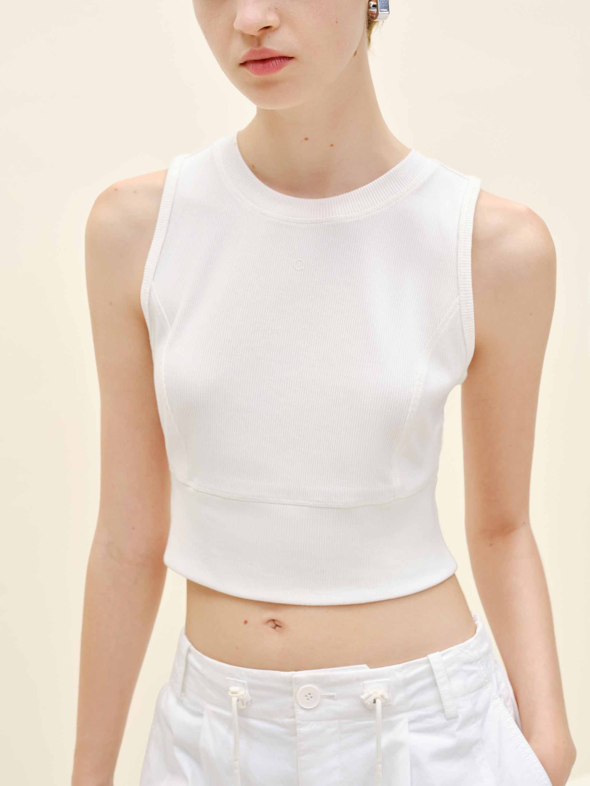 Cropped Knitted Tank Top - Image 7
