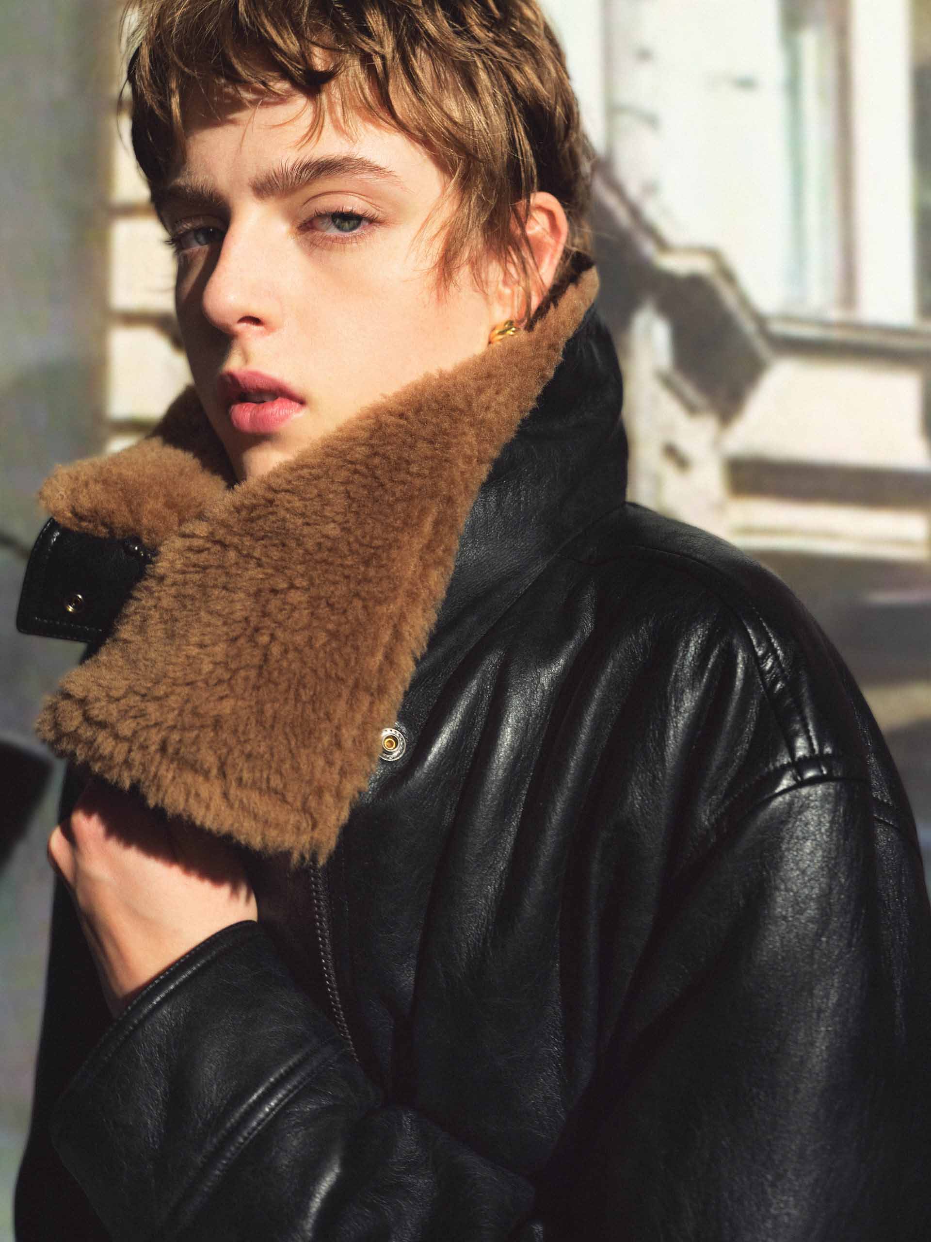 Cropped Leather Down Jacket - Image 7