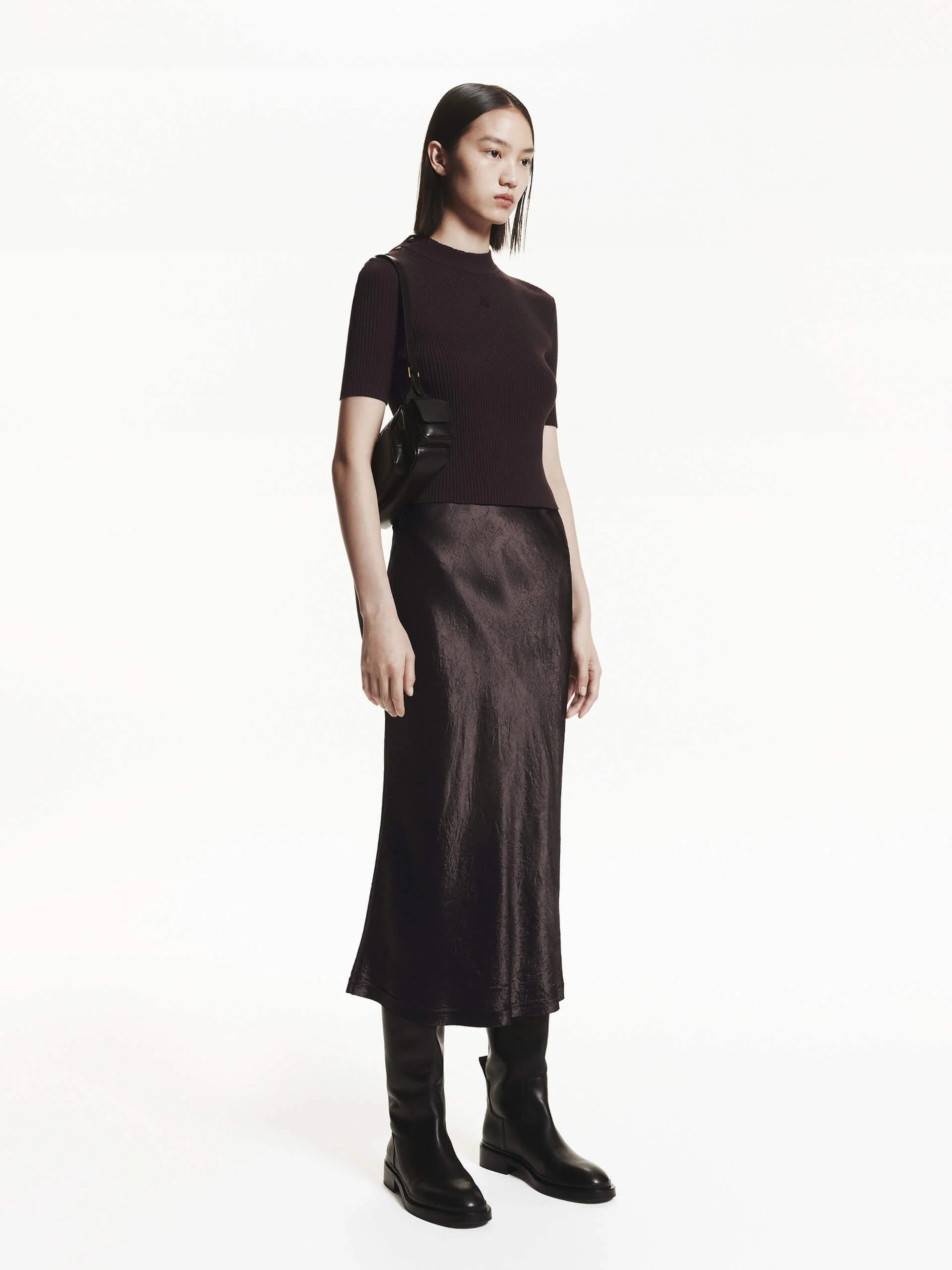 Cropped Ribbed Knit Top - Image 13