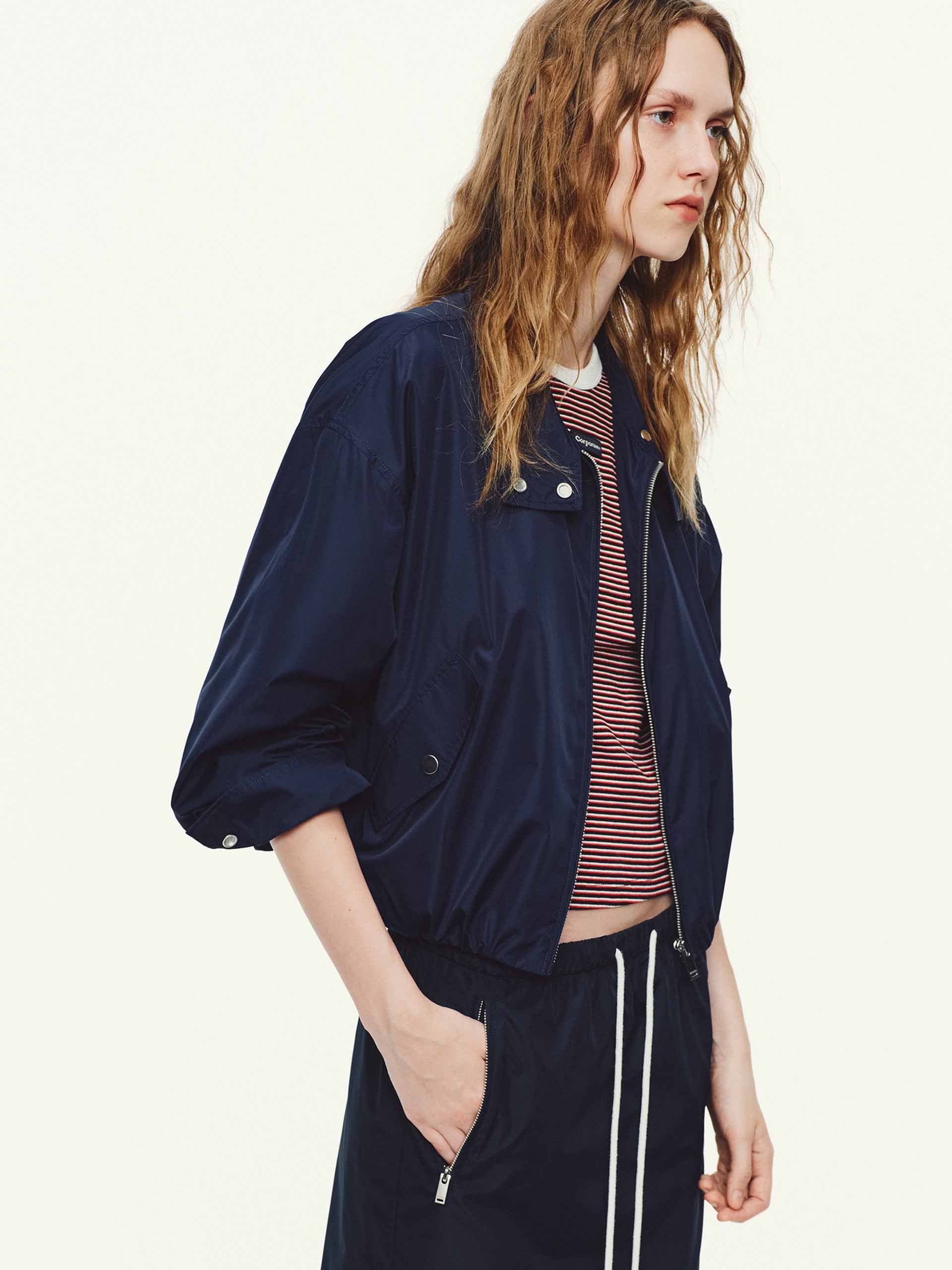 Cropped Stand Collar Jacket - Image 14