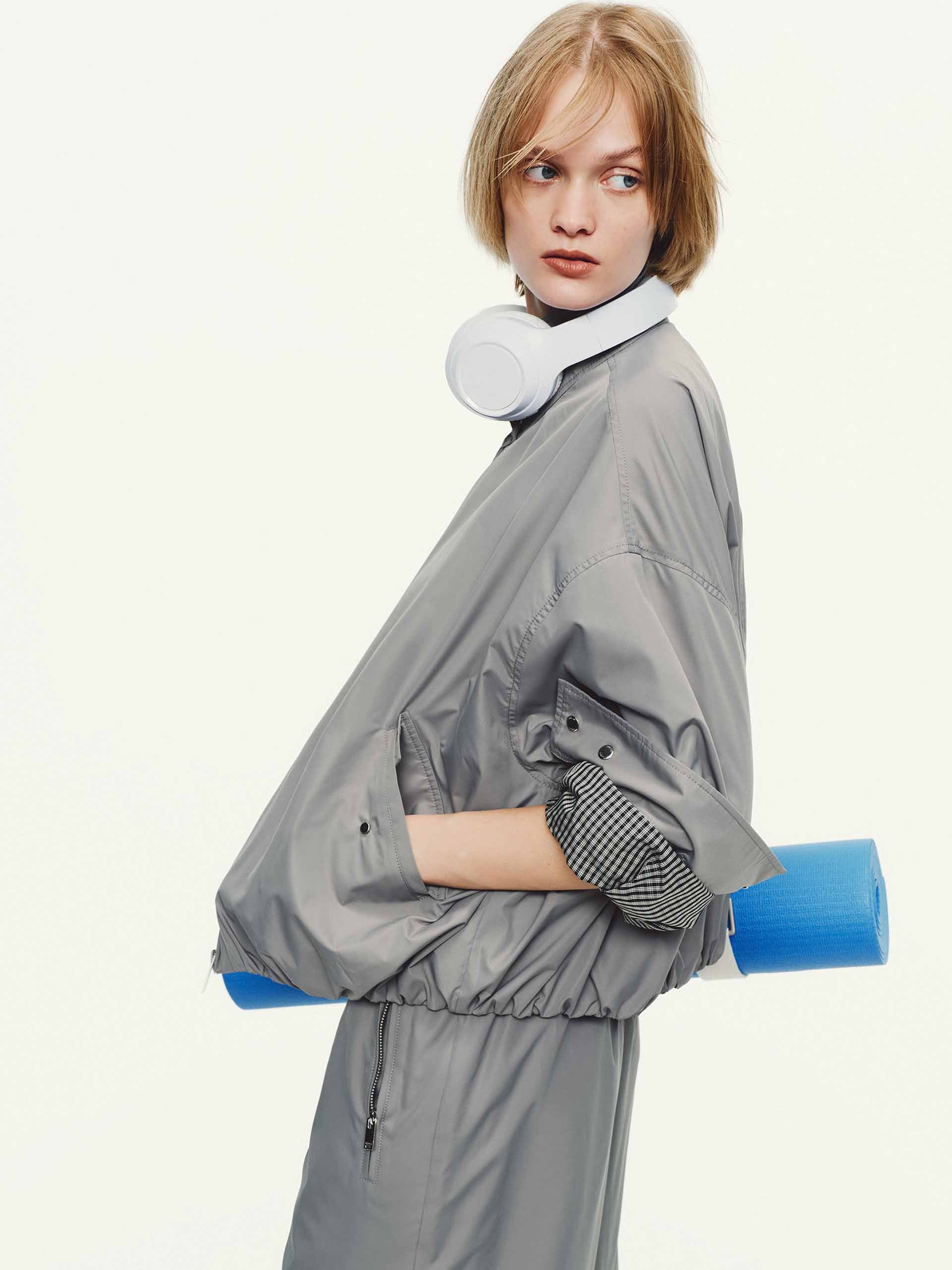 Cropped Stand Collar Jacket - Image 6
