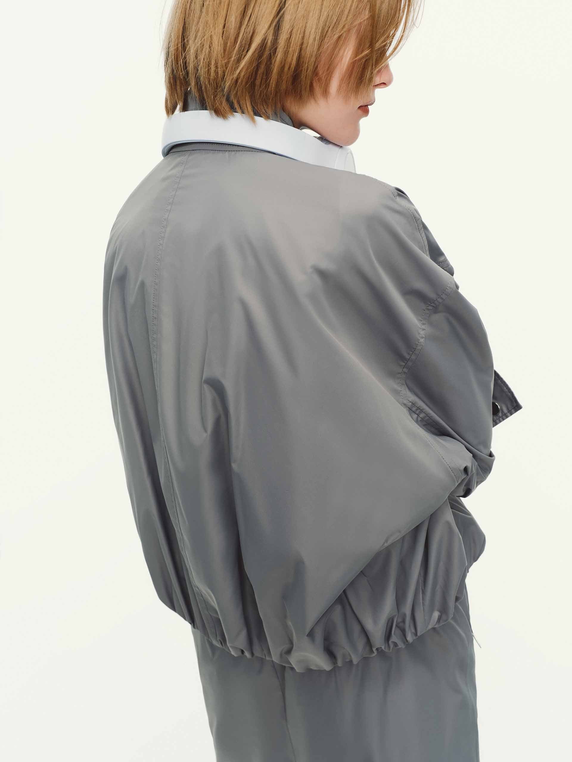Cropped Stand Collar Jacket - Image 7