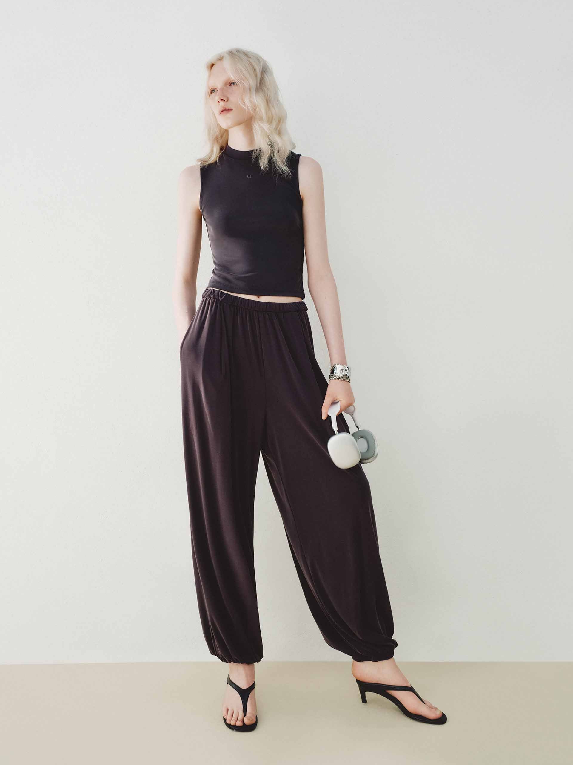 Cropped Stand Collar Top - Image 2