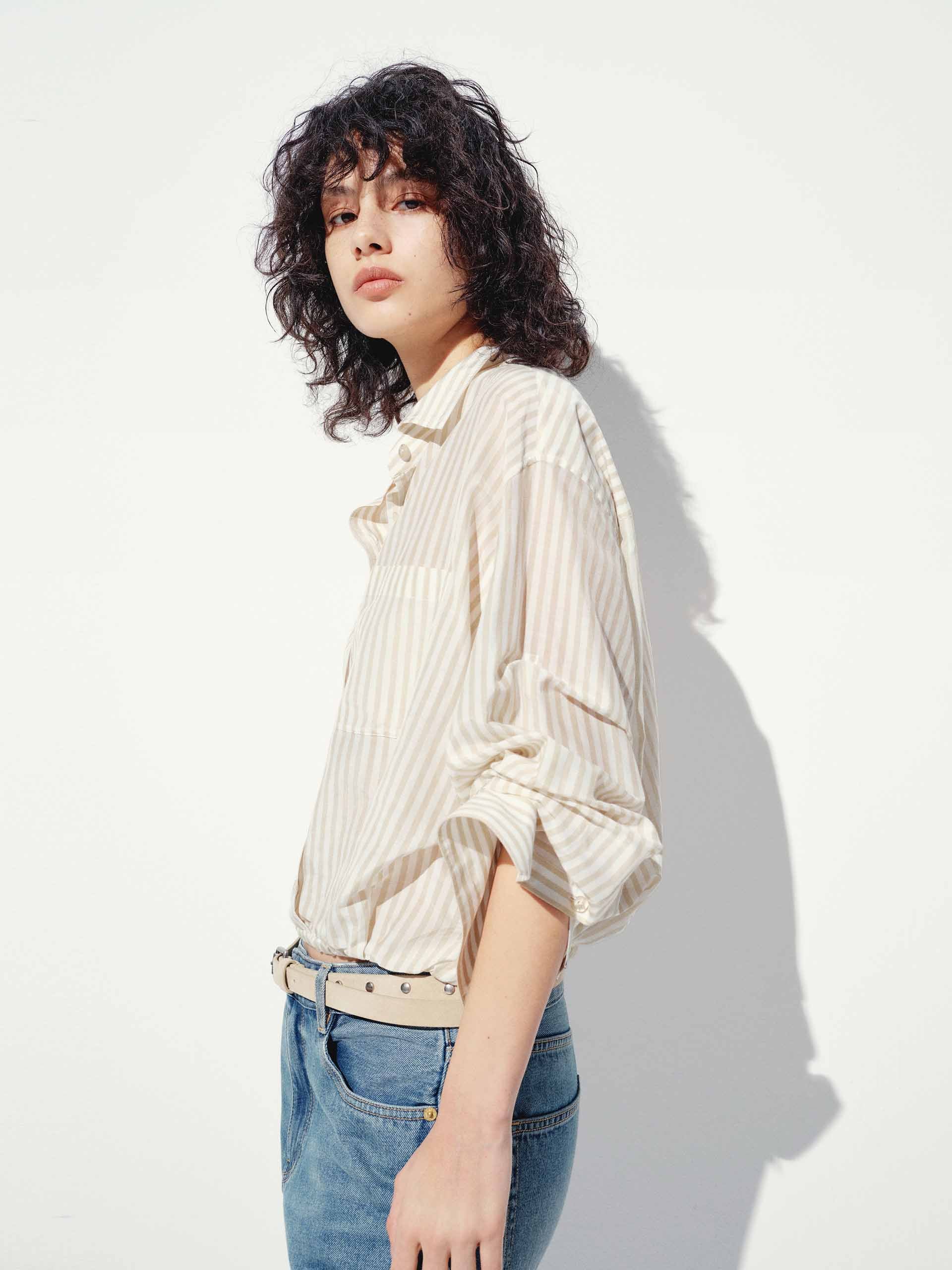 Cropped Striped Blouse - Image 6