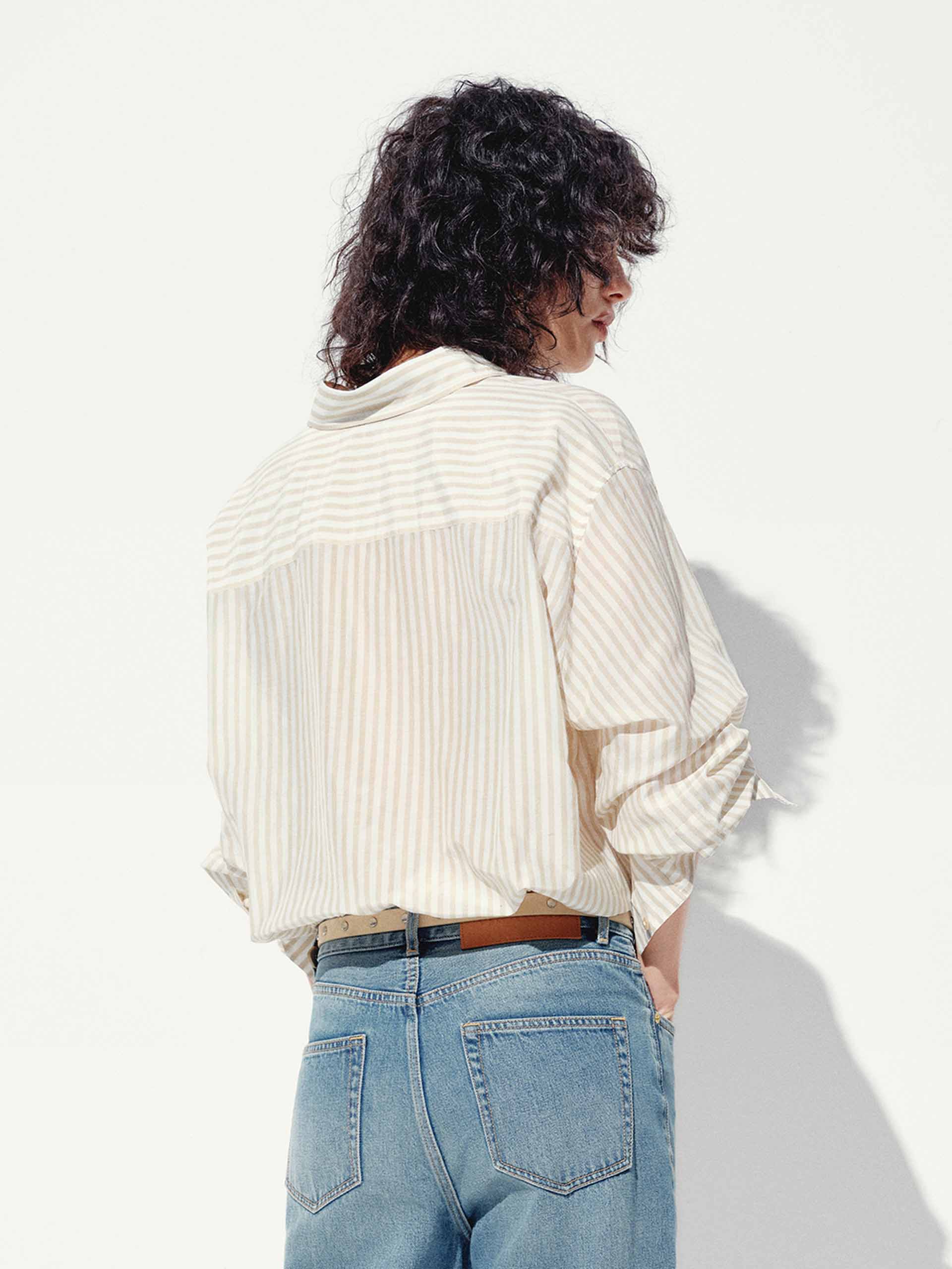Cropped Striped Blouse - Image 7