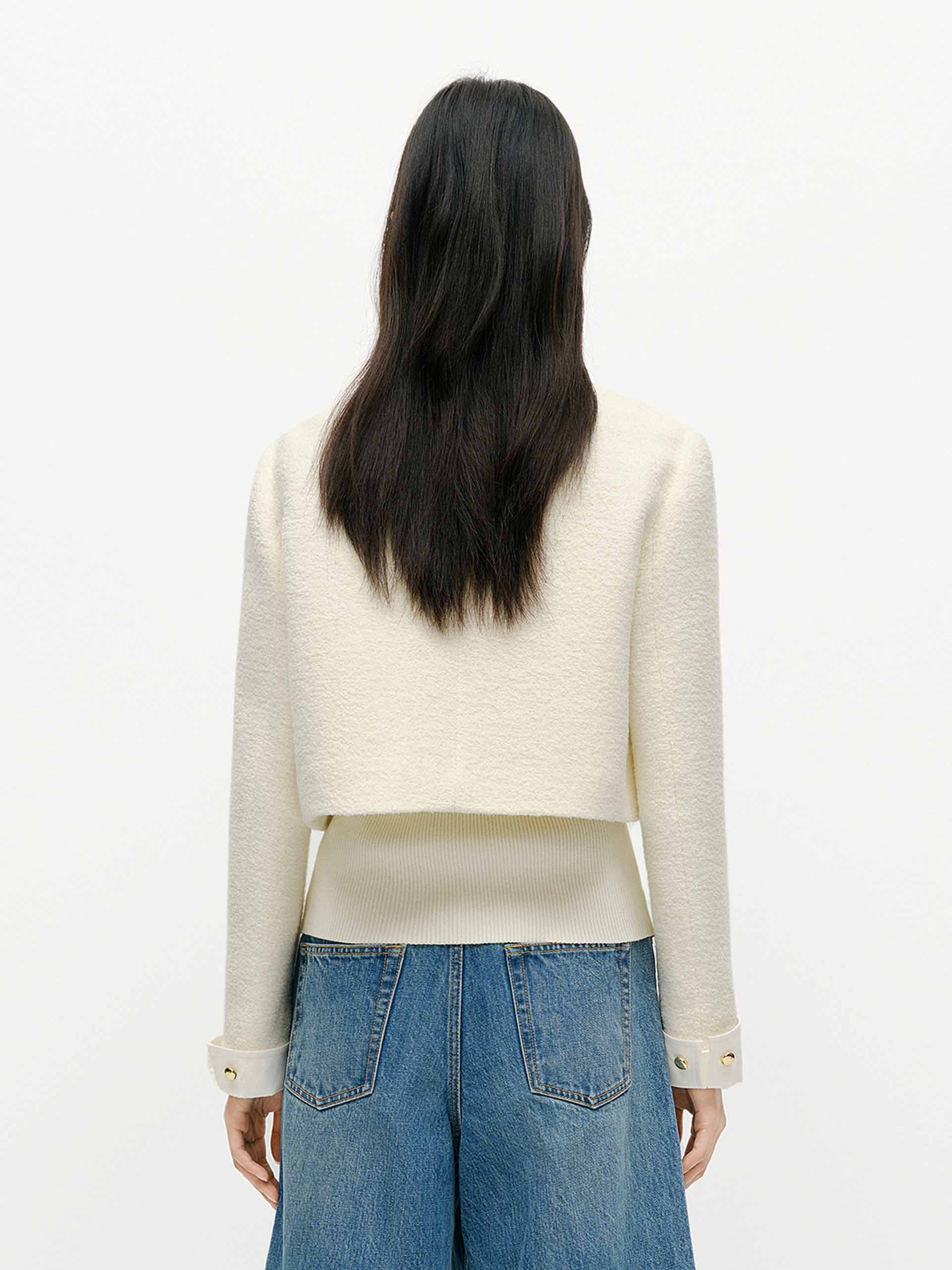 Cropped Tweed Coat - Image 12